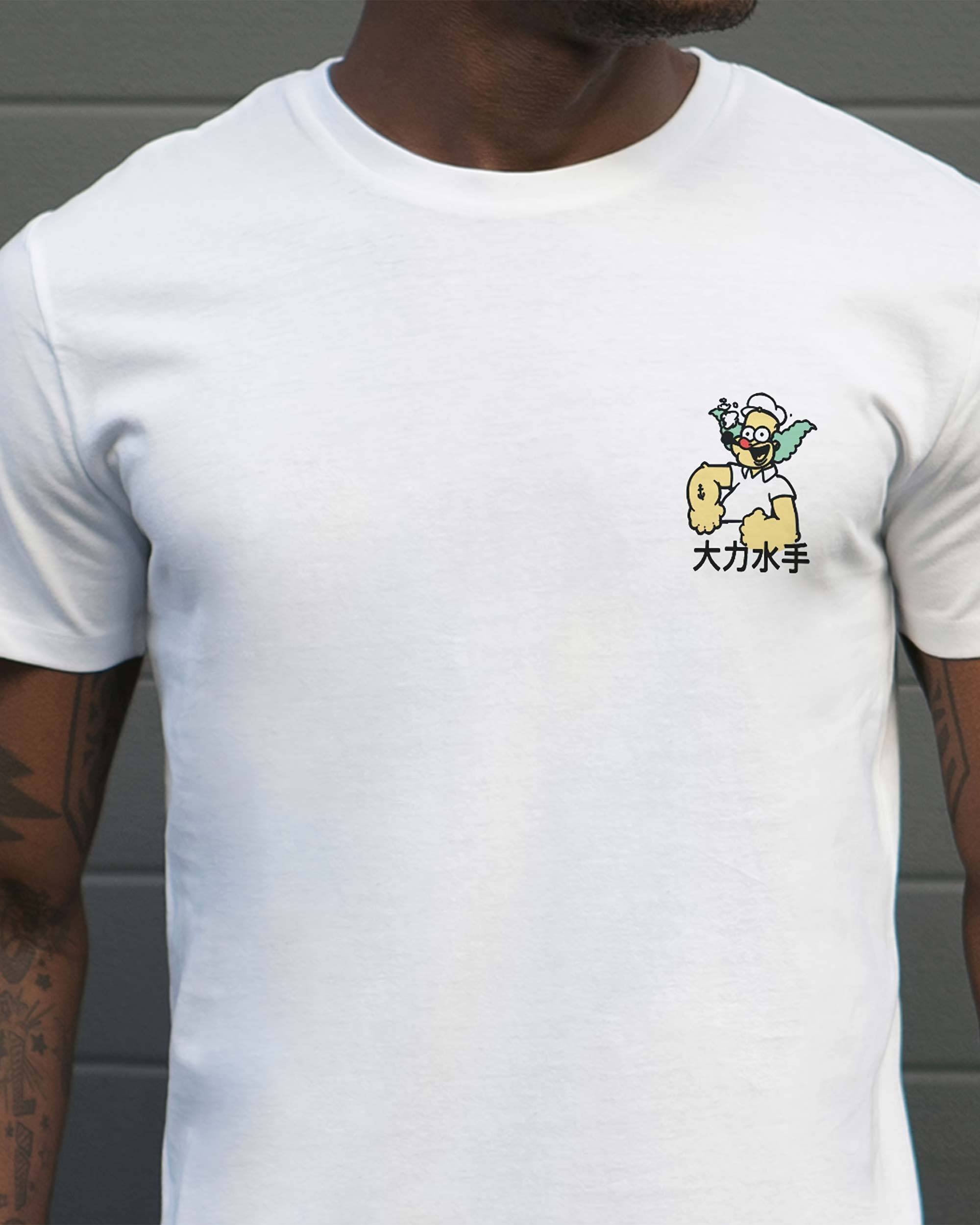 T-shirt Krusty le Popeye de couleur Blanc par Shinzo