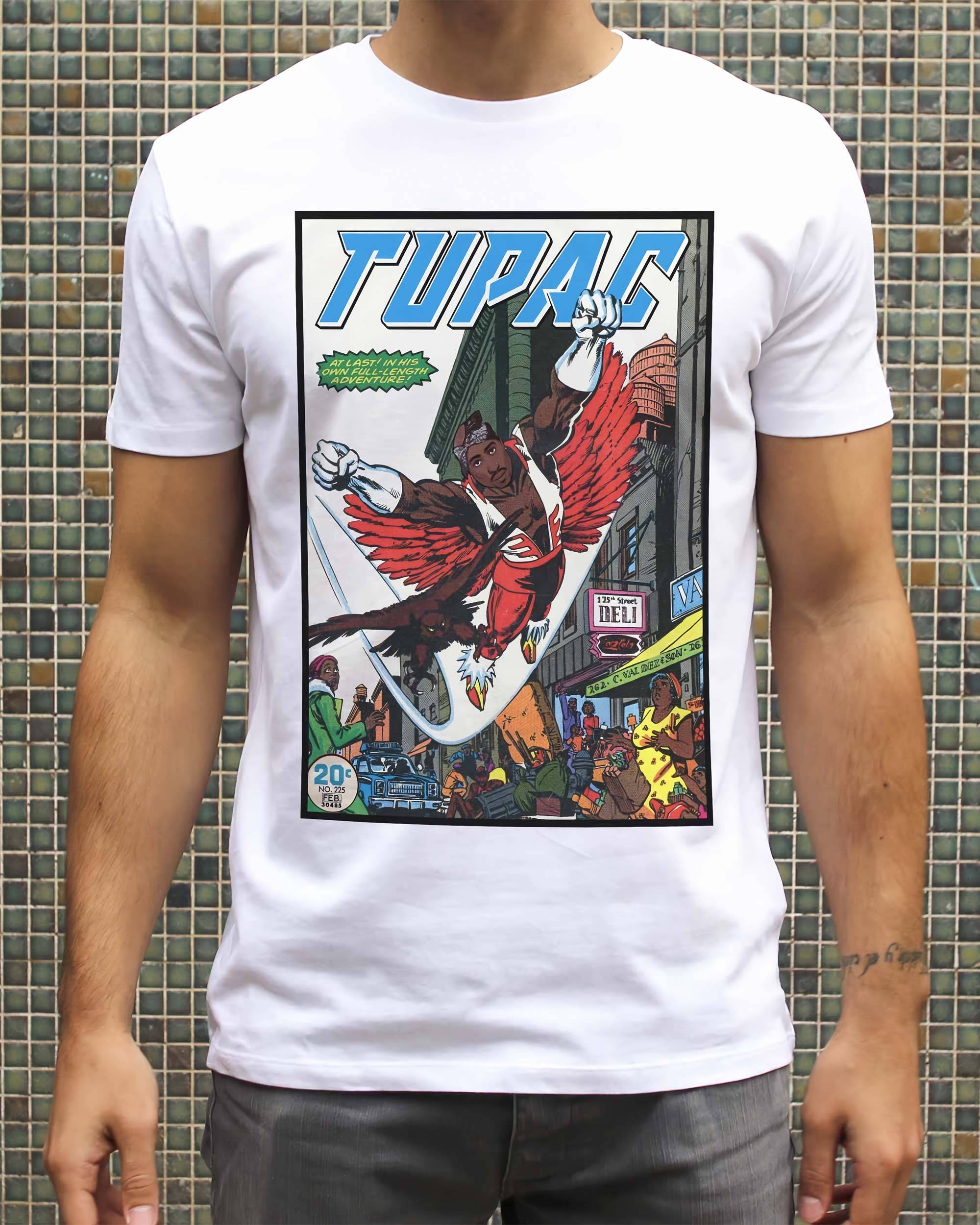 T-shirt Tupac de couleur Blanc par Ads Libitum