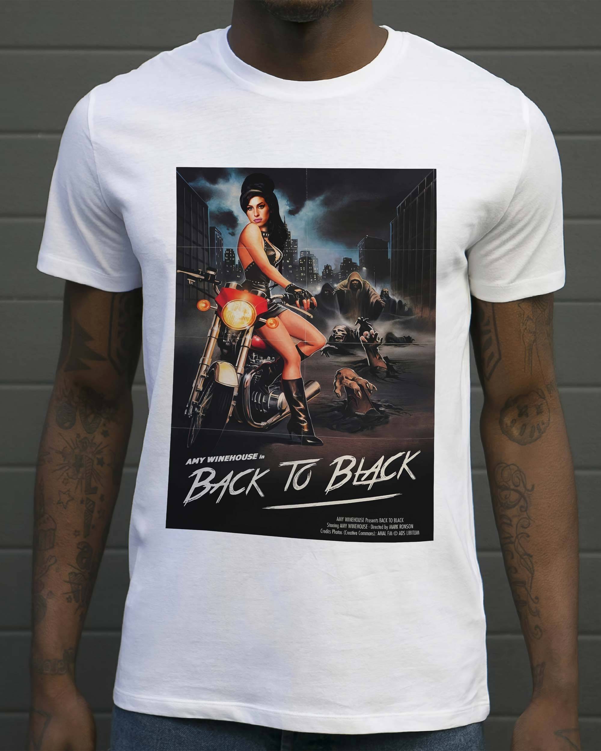 T-shirt Back To Black de couleur Blanc par Ads Libitum