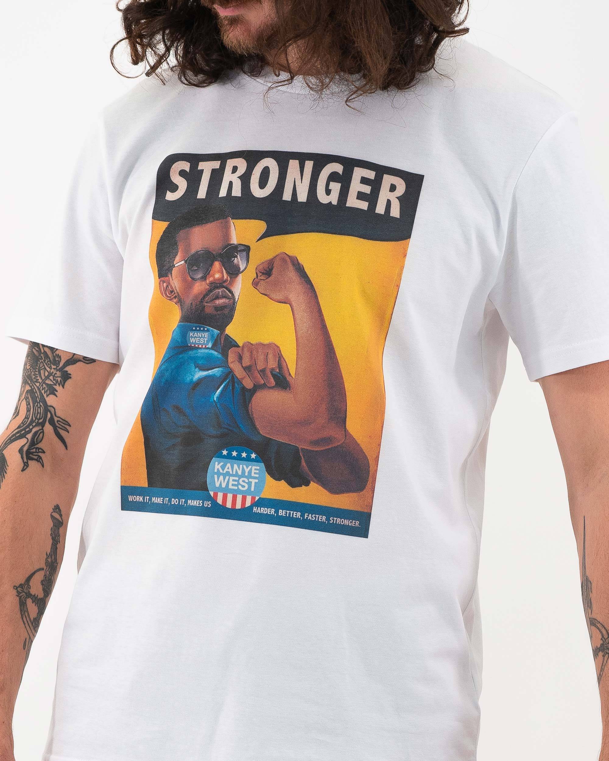 T-shirt Kanye Stronger de couleur Blanc par Ads Libitum