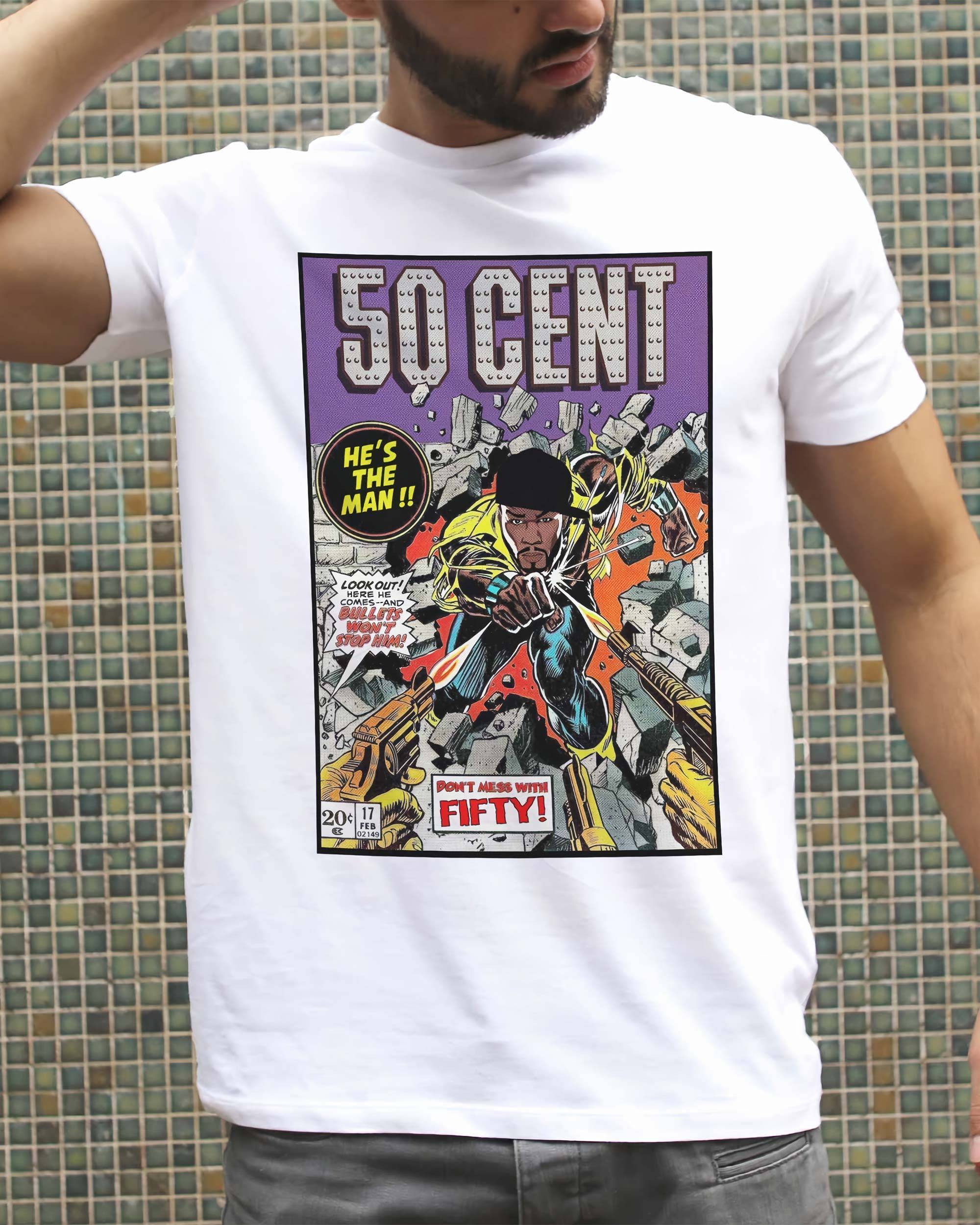 T-shirt 50 Cent de couleur Blanc par Ads Libitum