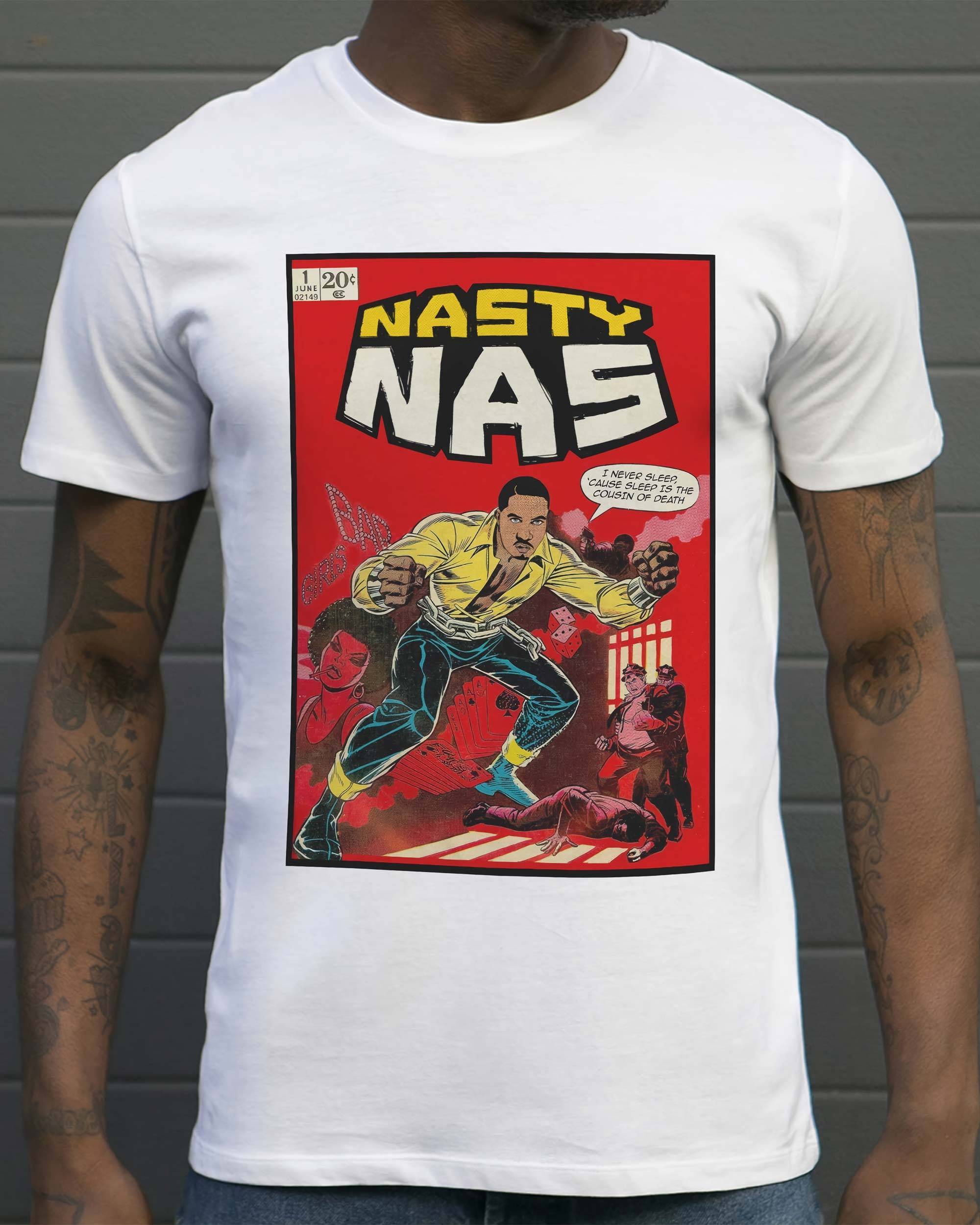 T-shirt Nasty Nas de couleur Blanc par Ads Libitum