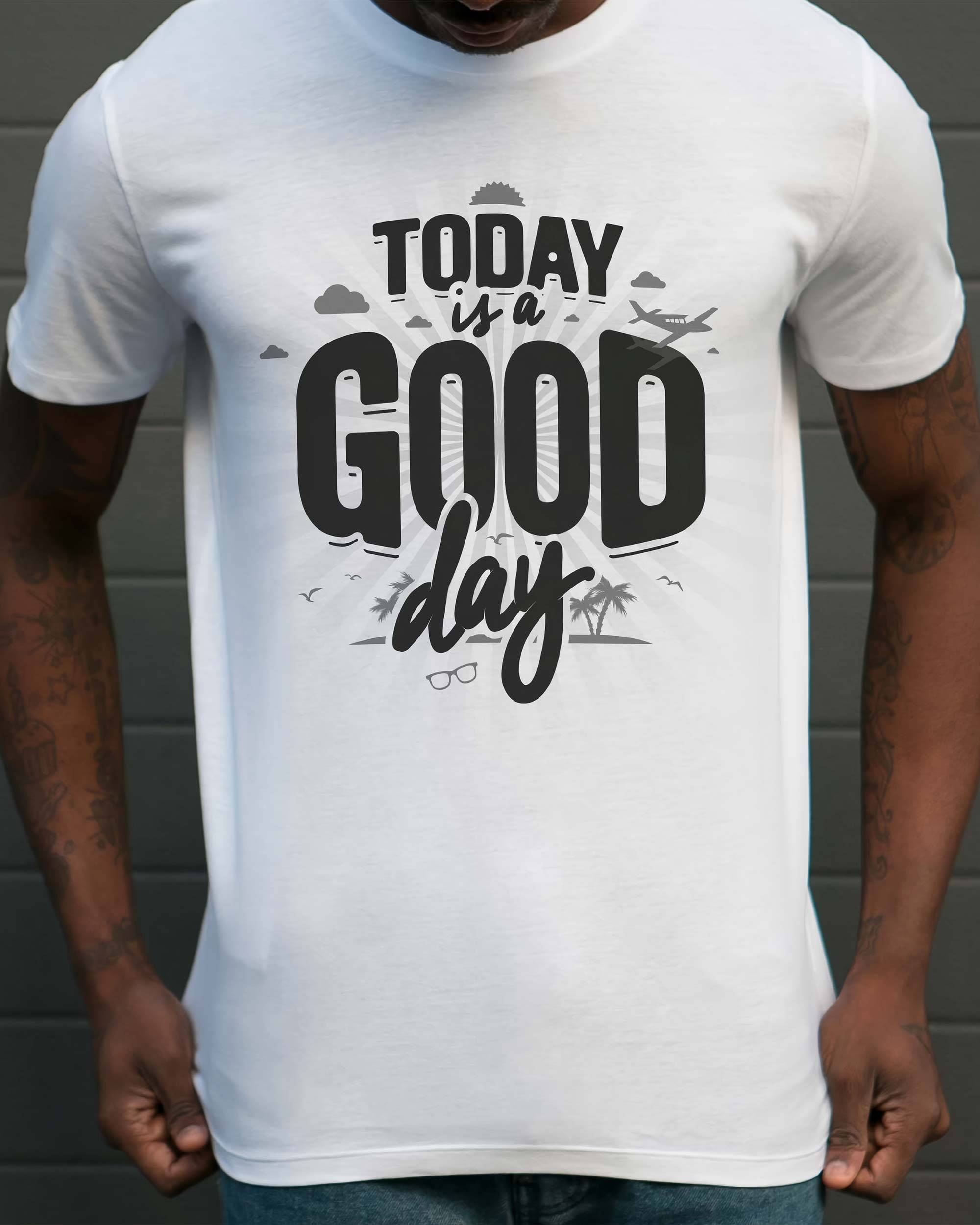 T-shirt Good Day de couleur Blanc par Snevi