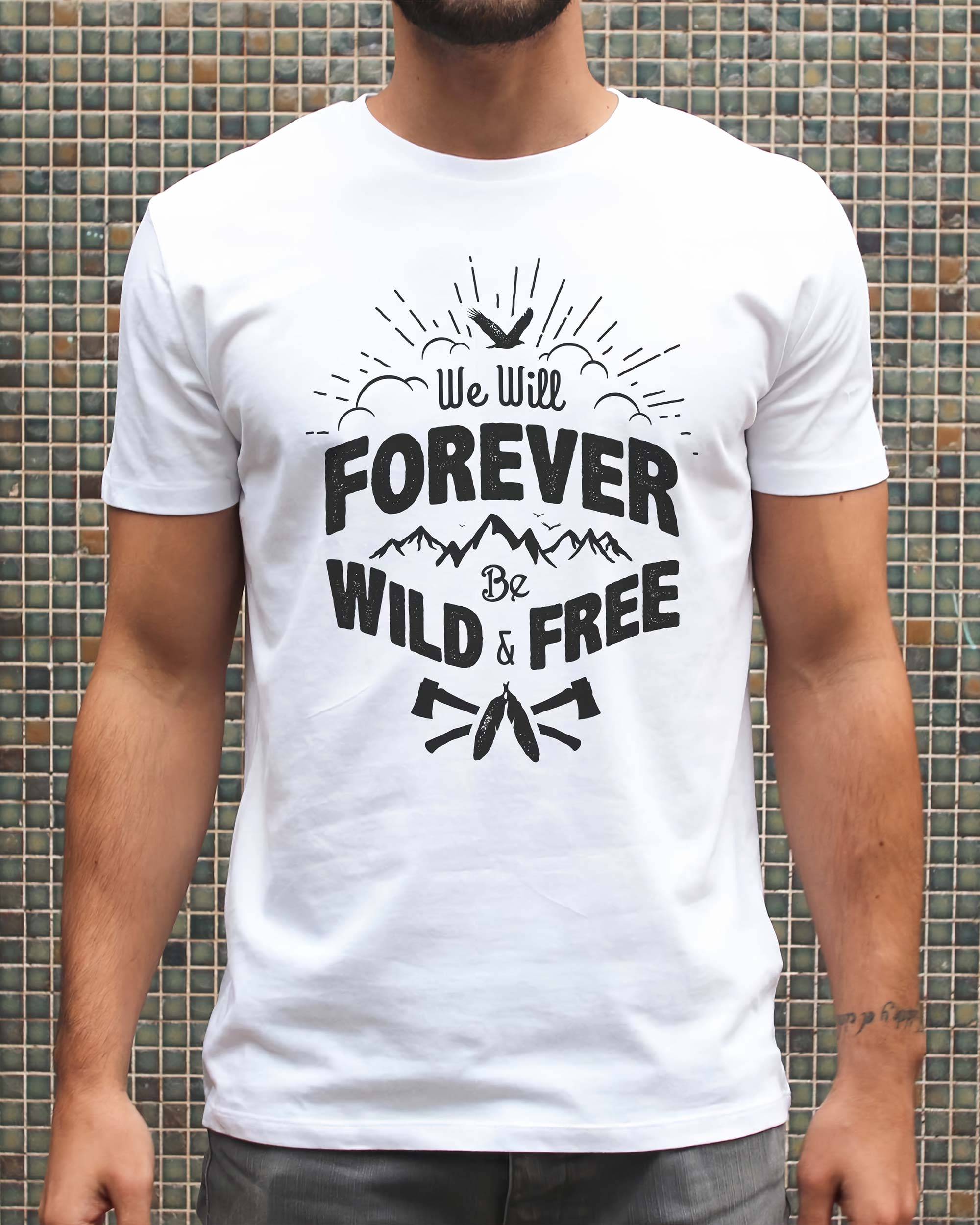 T-shirt Wild and Free de couleur Blanc par Snevi