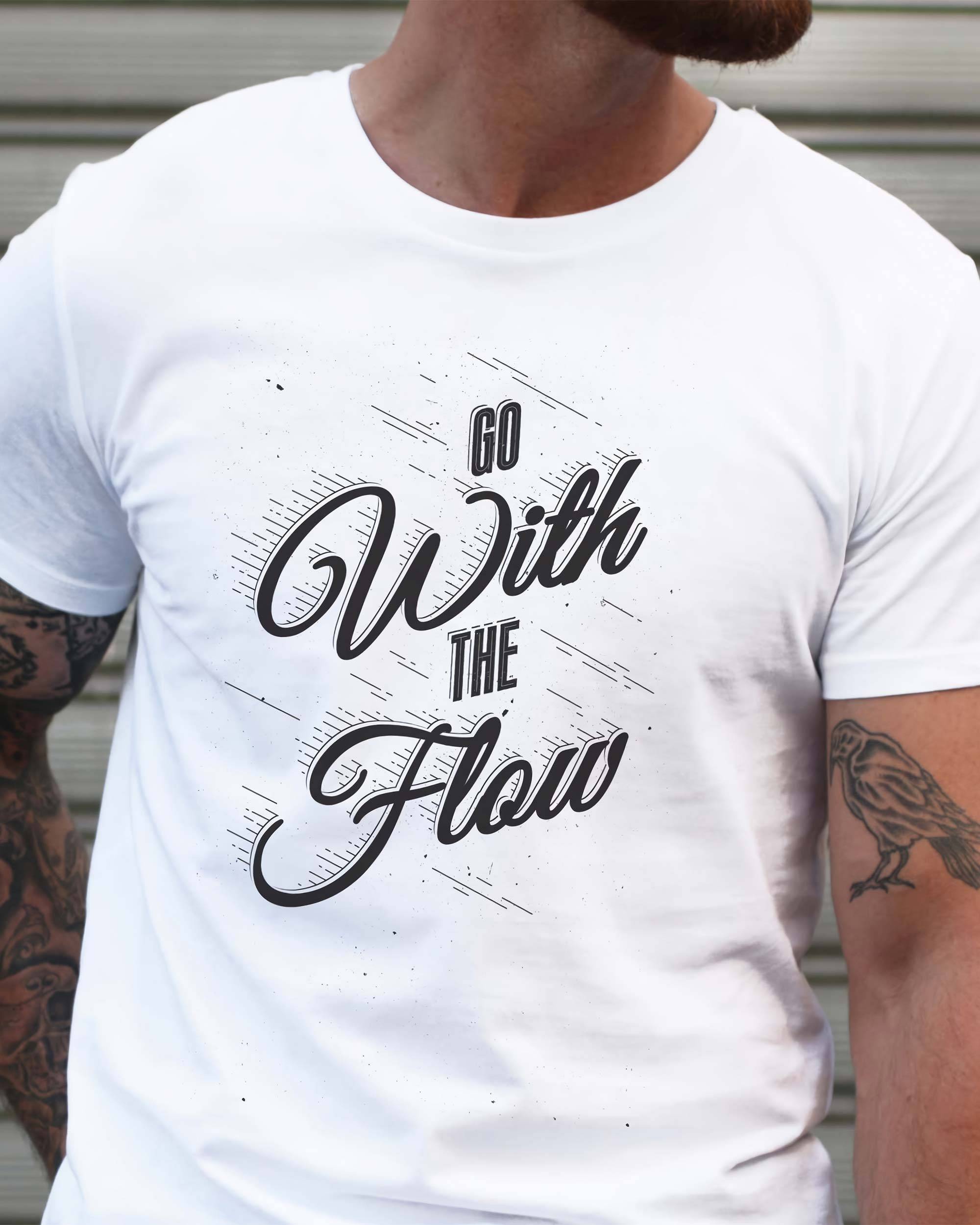 T-shirt Go With The Flow de couleur Blanc par Snevi