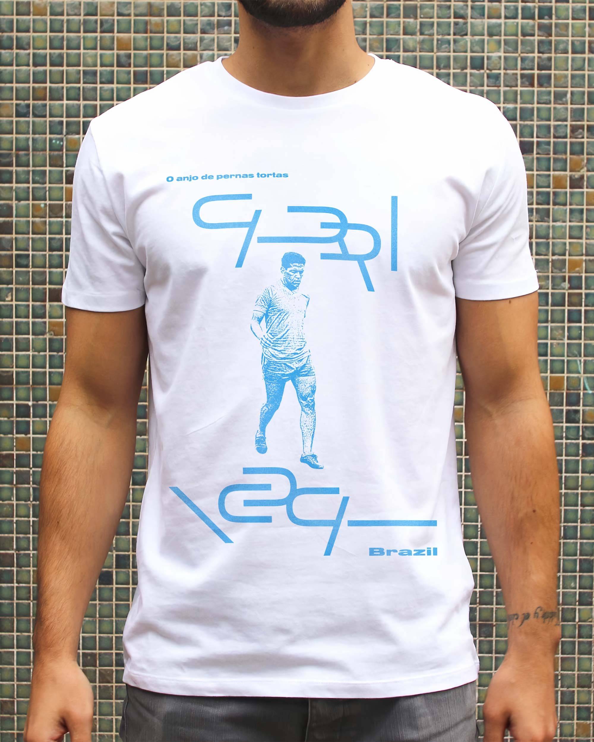 T-shirt Garrincha de couleur Blanc par Sucker For Soccer