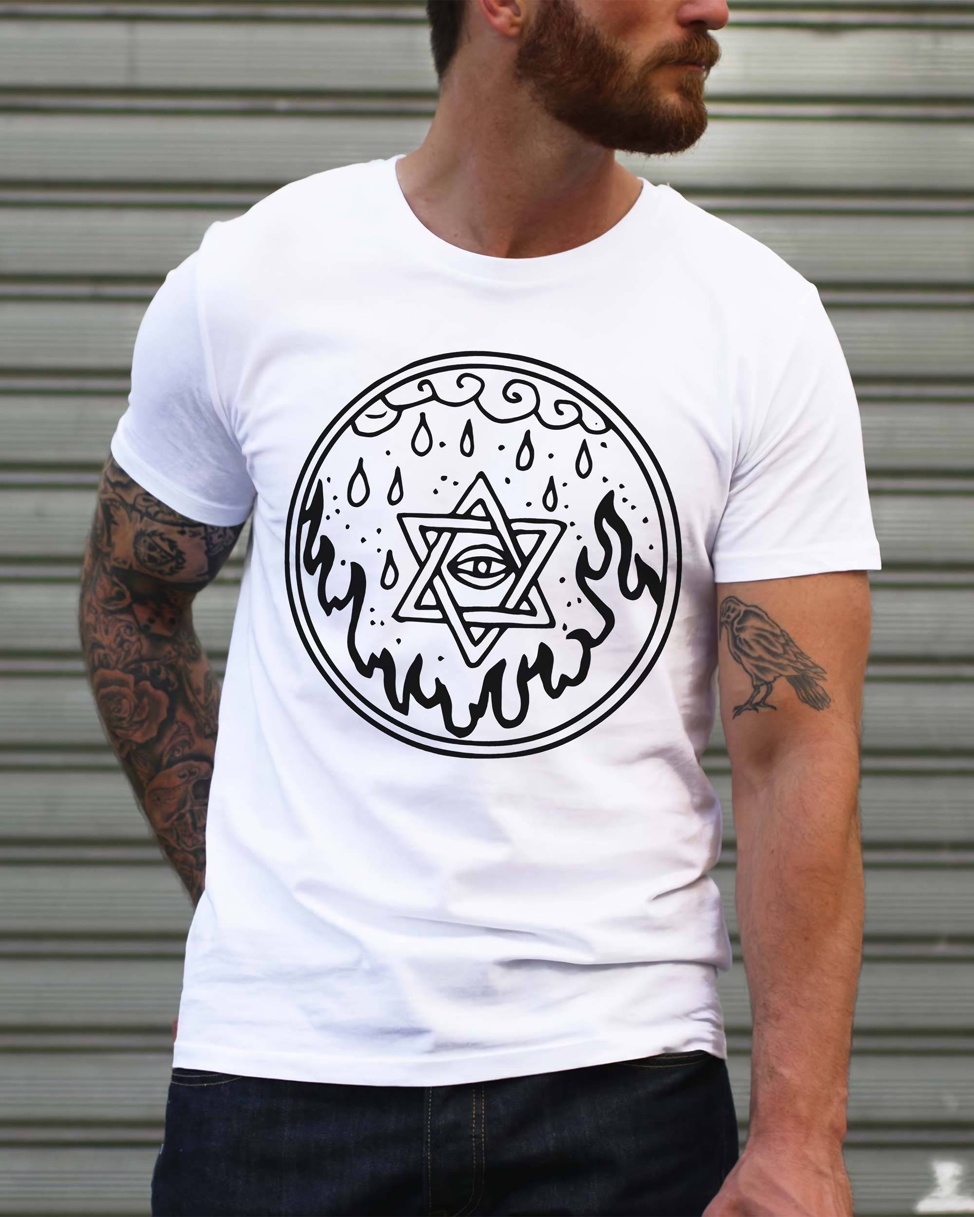 T-shirt Oeil Illuminati de couleur Blanc par Daydreamer