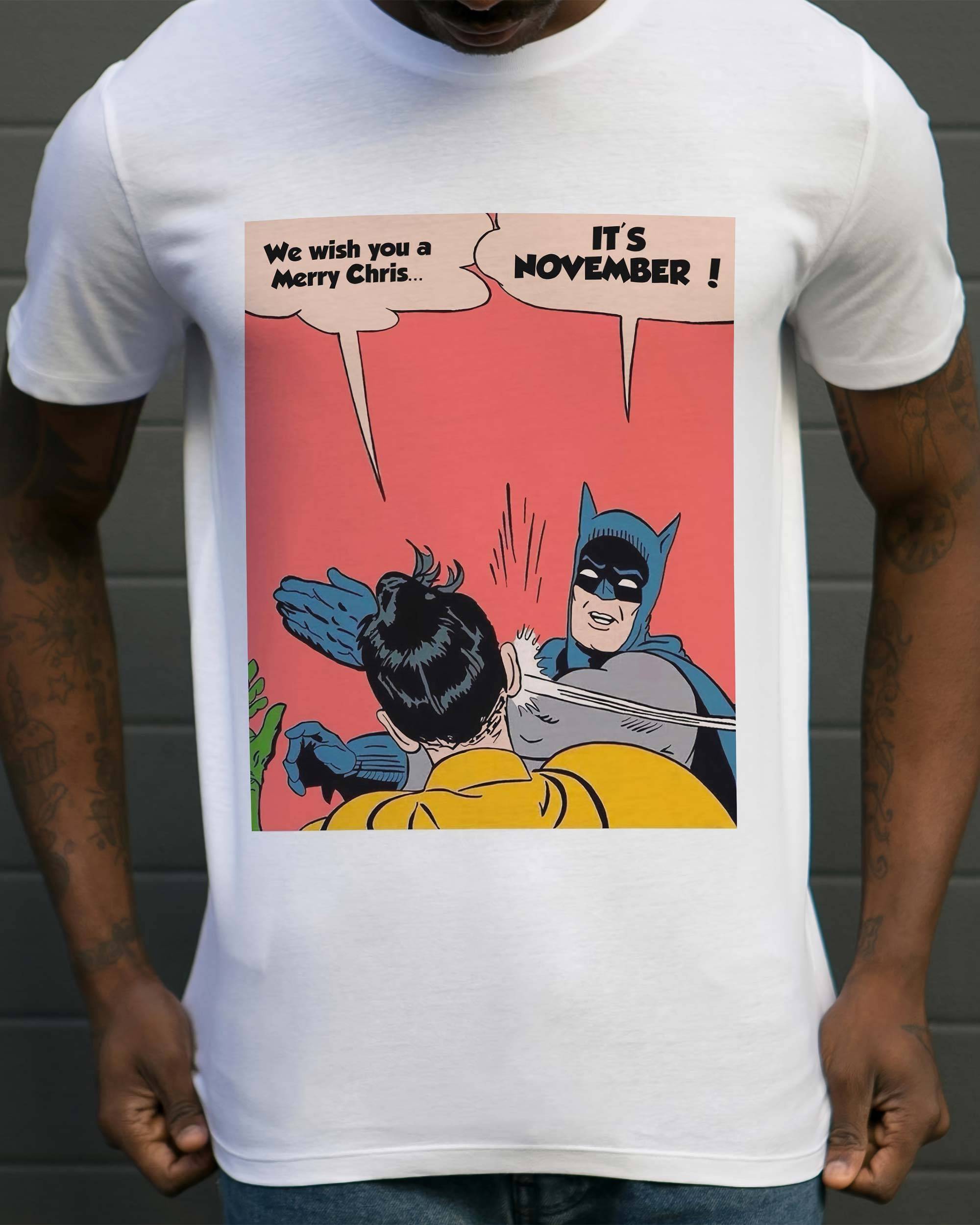 T-shirt Batman It’s November de couleur Blanc