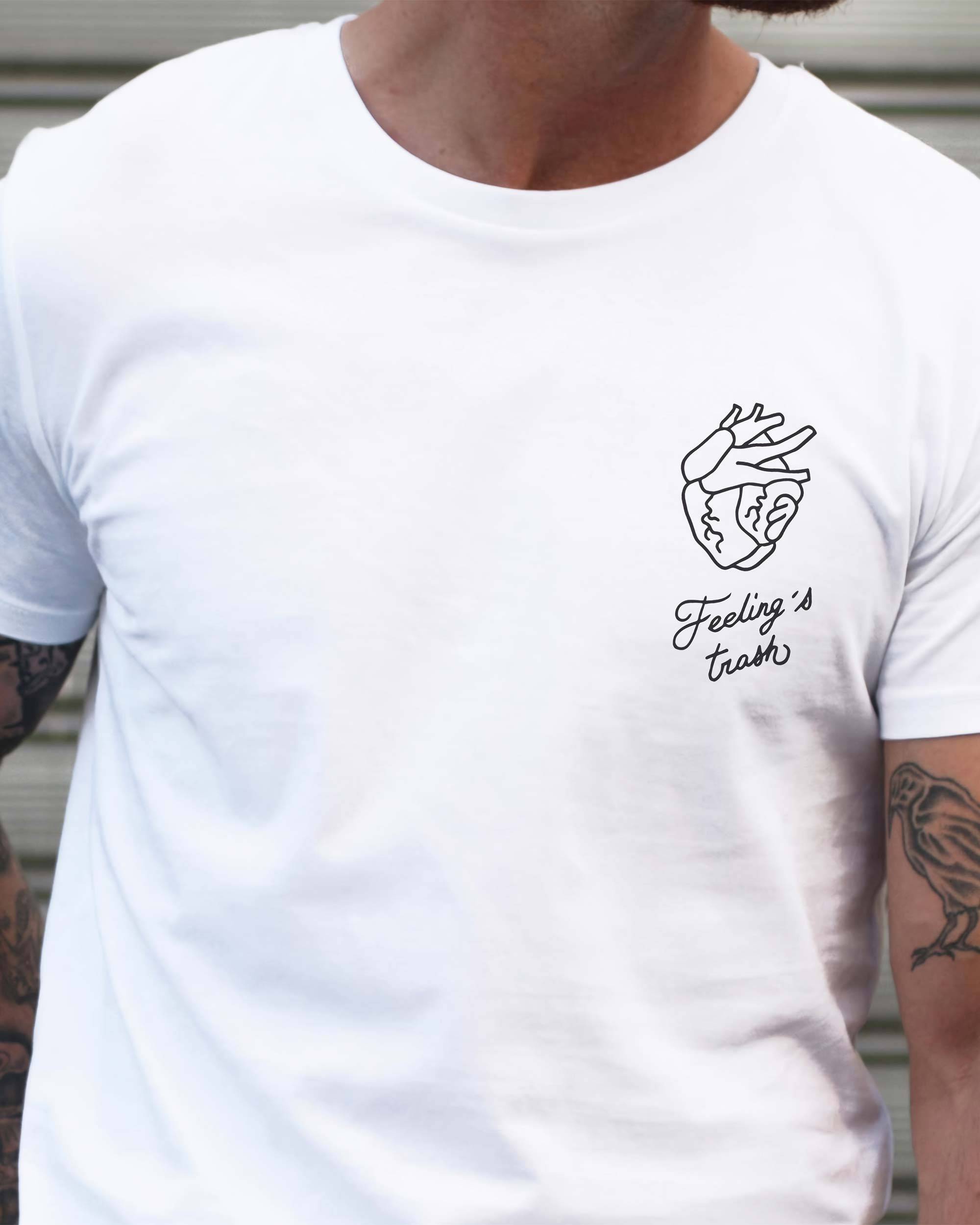 T-shirt Feeling’s Trash de couleur Blanc par Thymoos