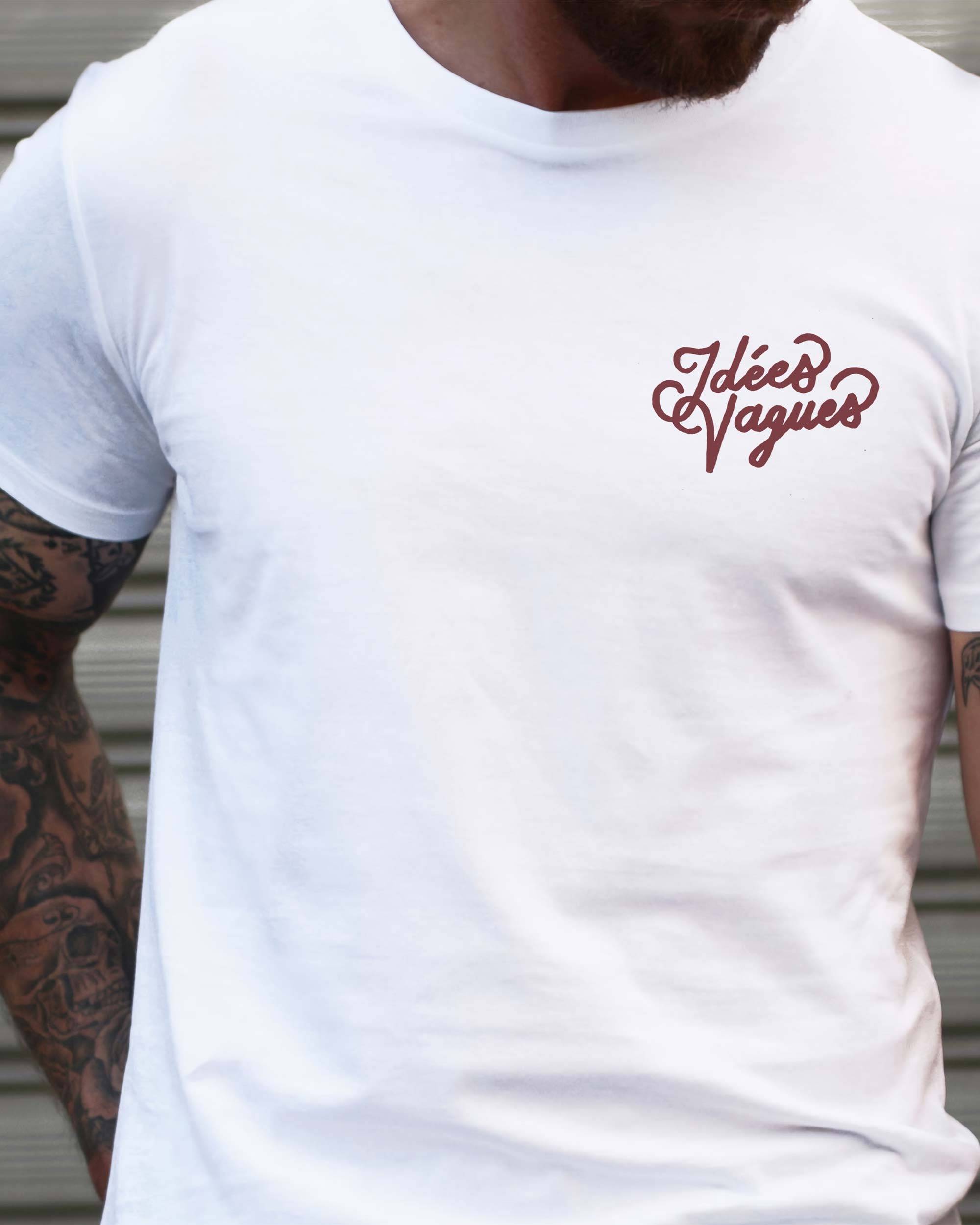 T-shirt Idées Vagues de couleur Blanc par Thymoos