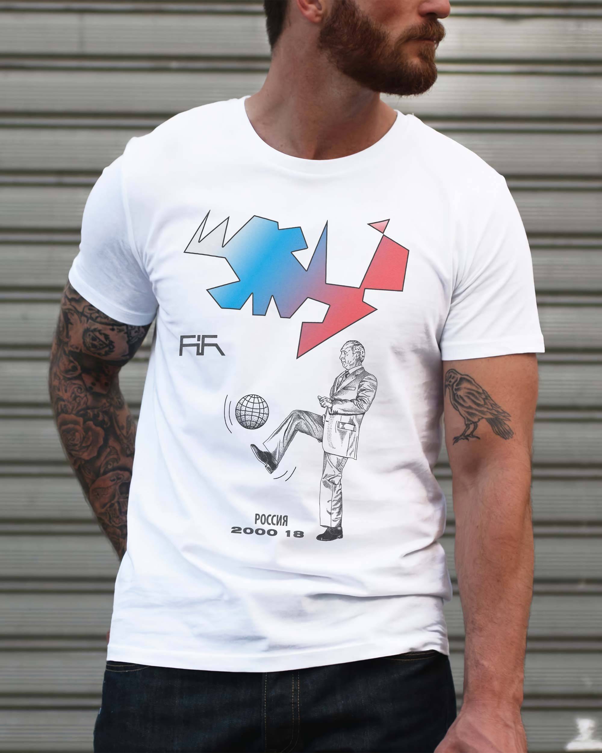 T-shirt World Cup 2018 de couleur Blanc par Sucker For Soccer