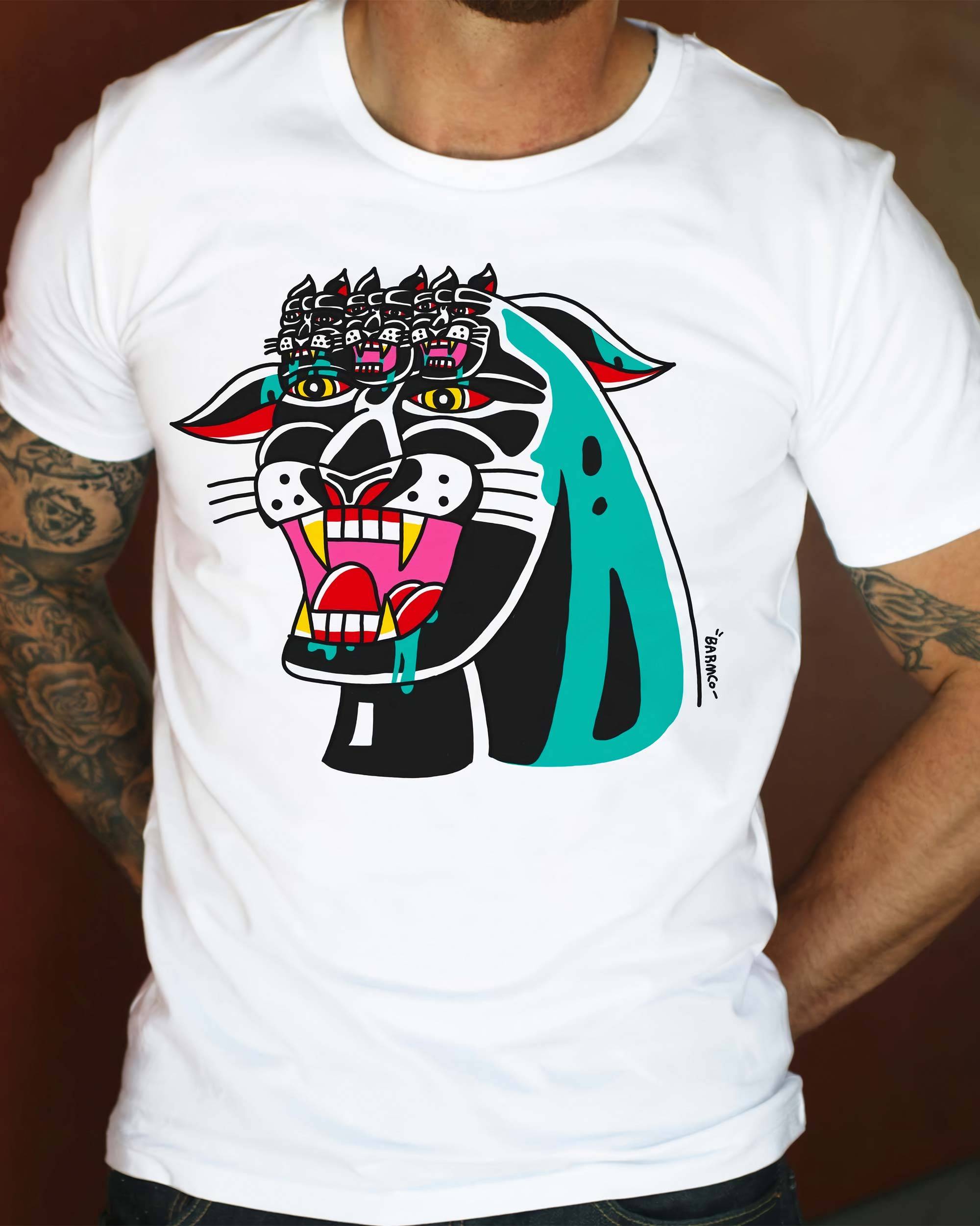 T-shirt Chimera Panther de couleur Blanc par Barmco