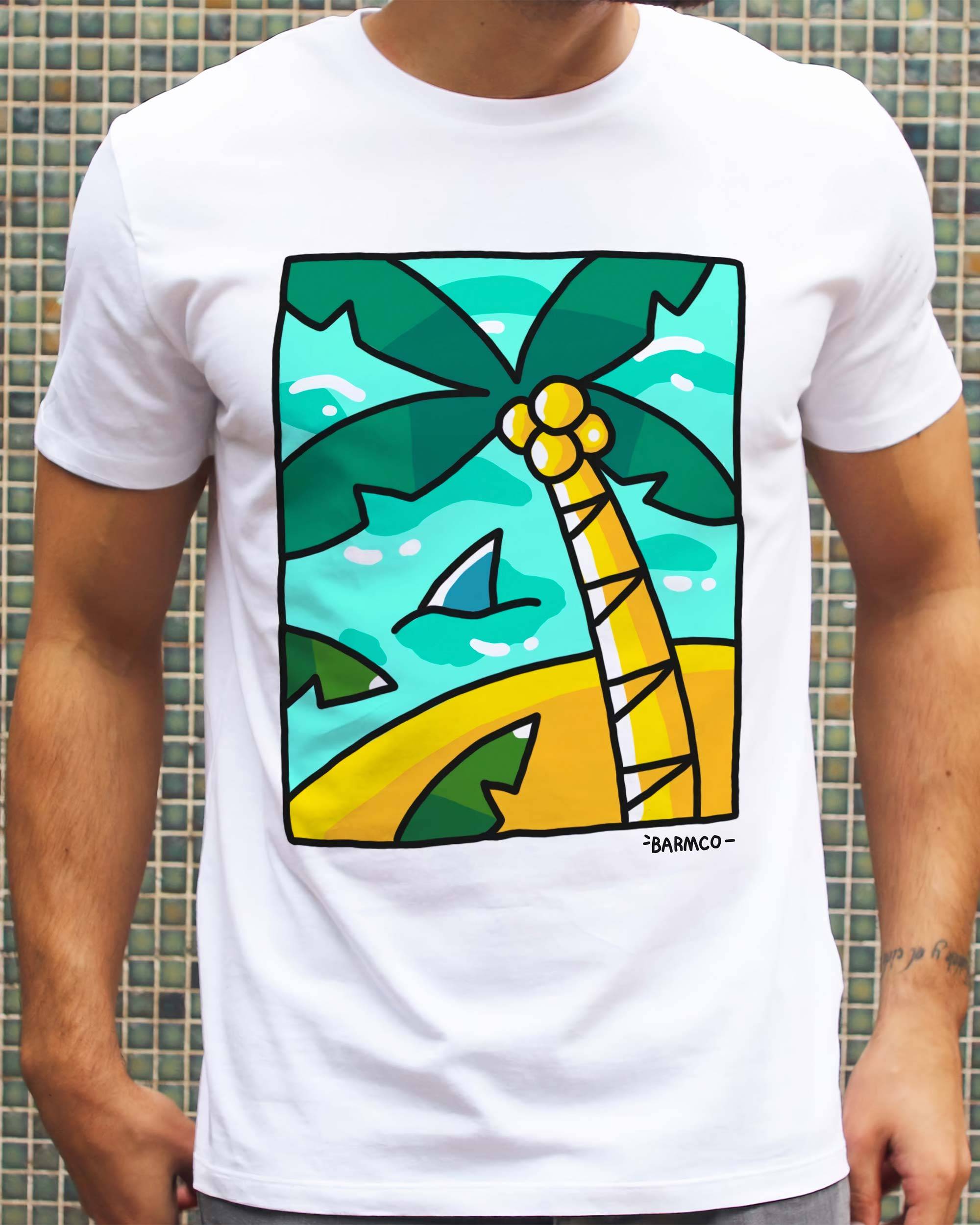 T-shirt Beach de couleur Blanc par Barmco