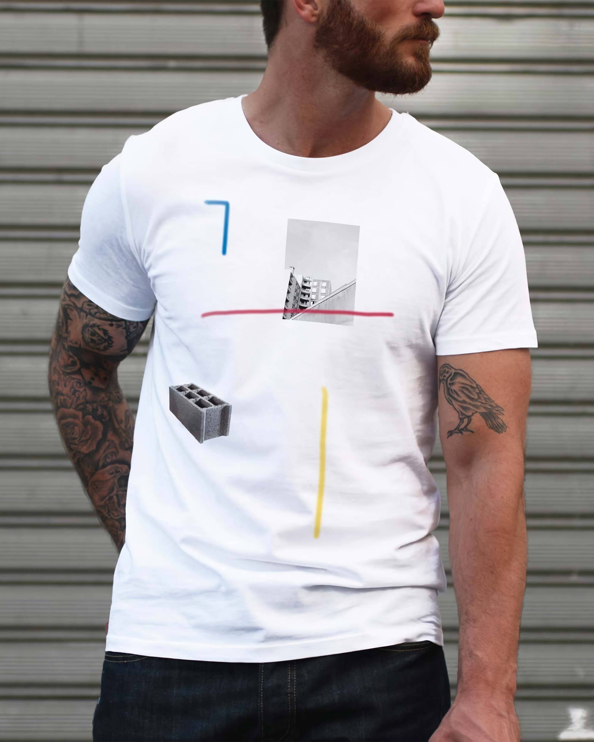 T-shirt Composition Urbaine de couleur Blanc par Hexagone