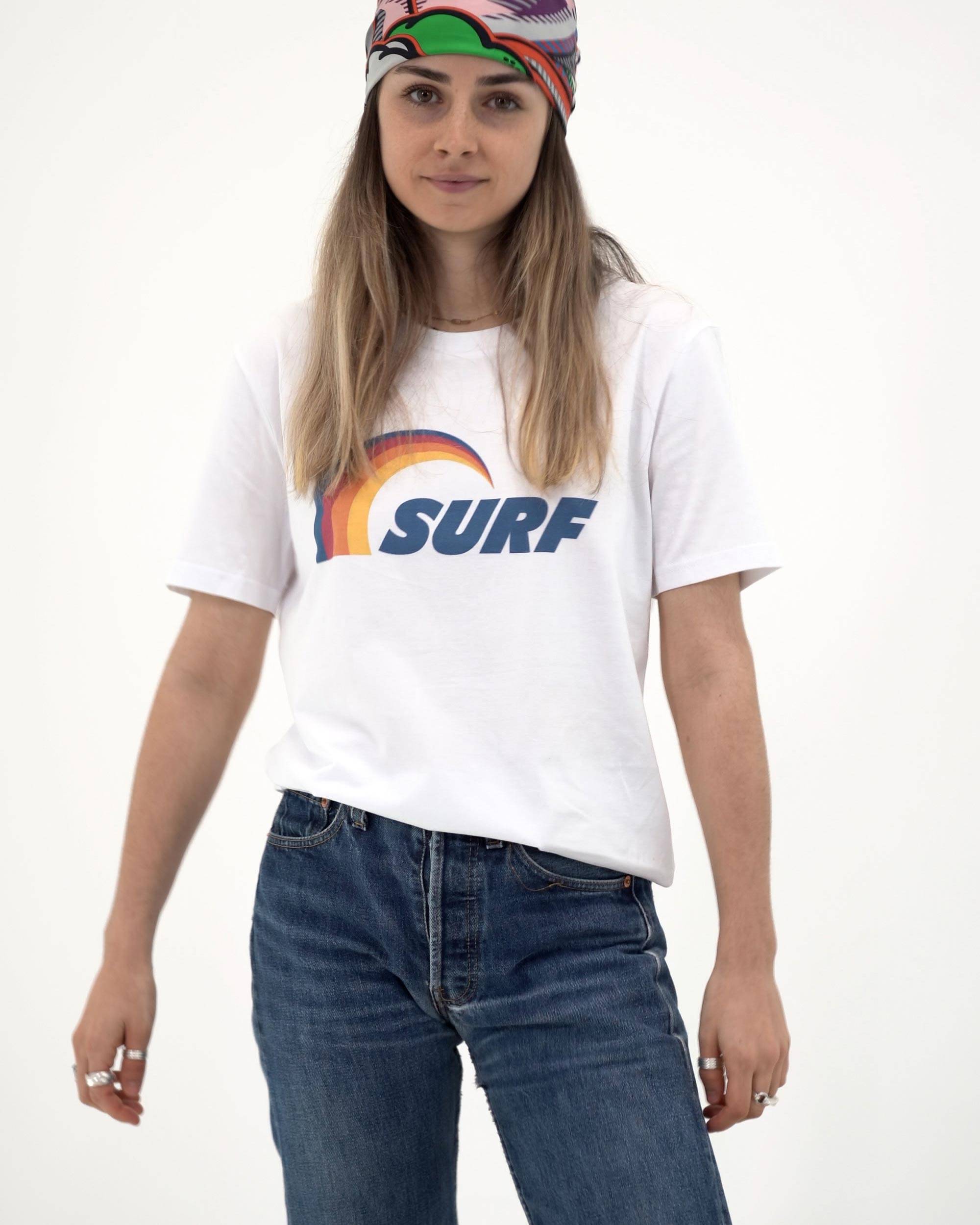 T-shirt Logo Surf de couleur Blanc par Aecho