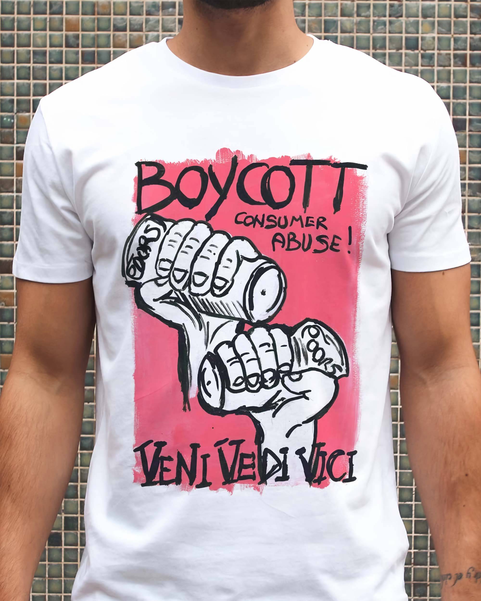T-shirt Boycott de couleur Blanc par Hexagone