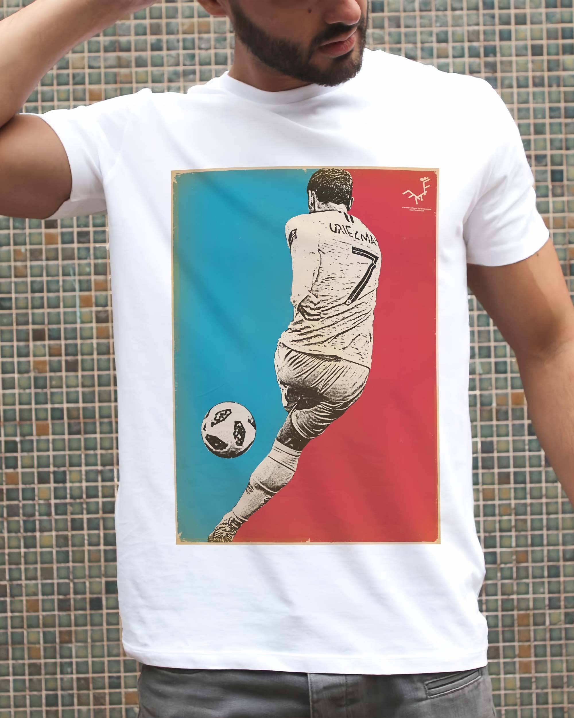 T-shirt Griezmann Equipe de France de couleur Blanc par Sucker For Soccer