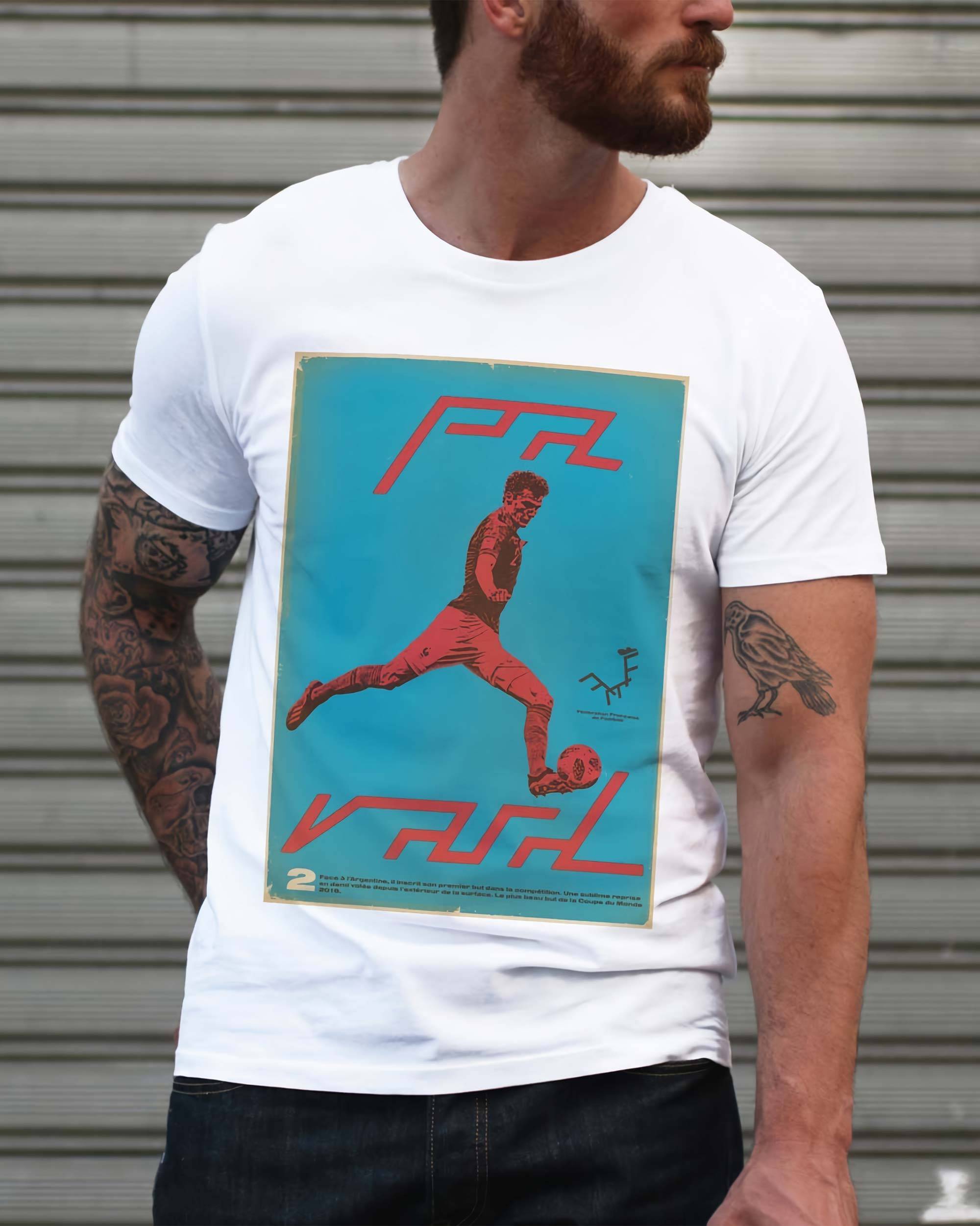 T-shirt Benjamin Pavard de couleur Blanc par Sucker For Soccer
