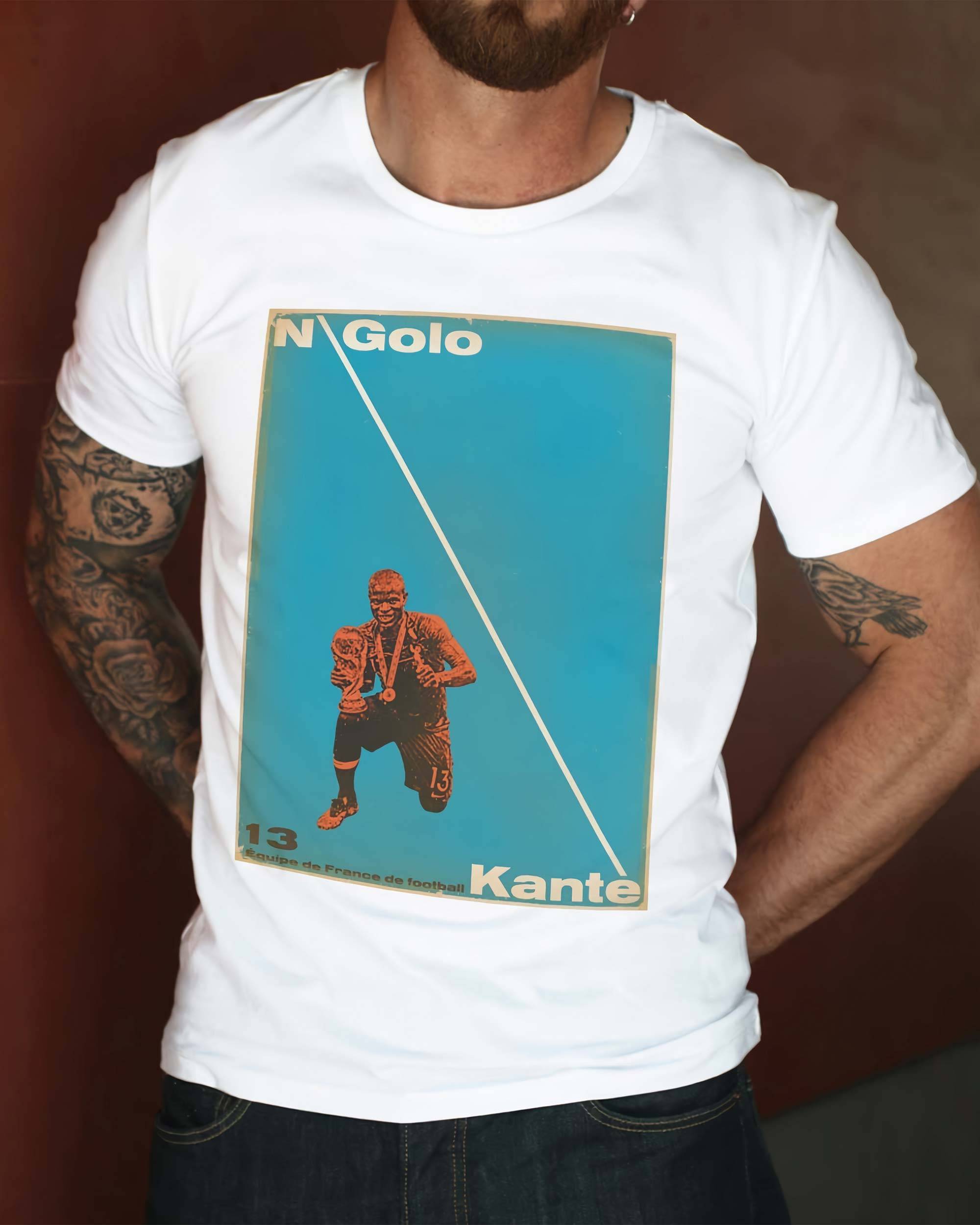 T-shirt N’Golo Kanté de couleur Blanc par Sucker For Soccer