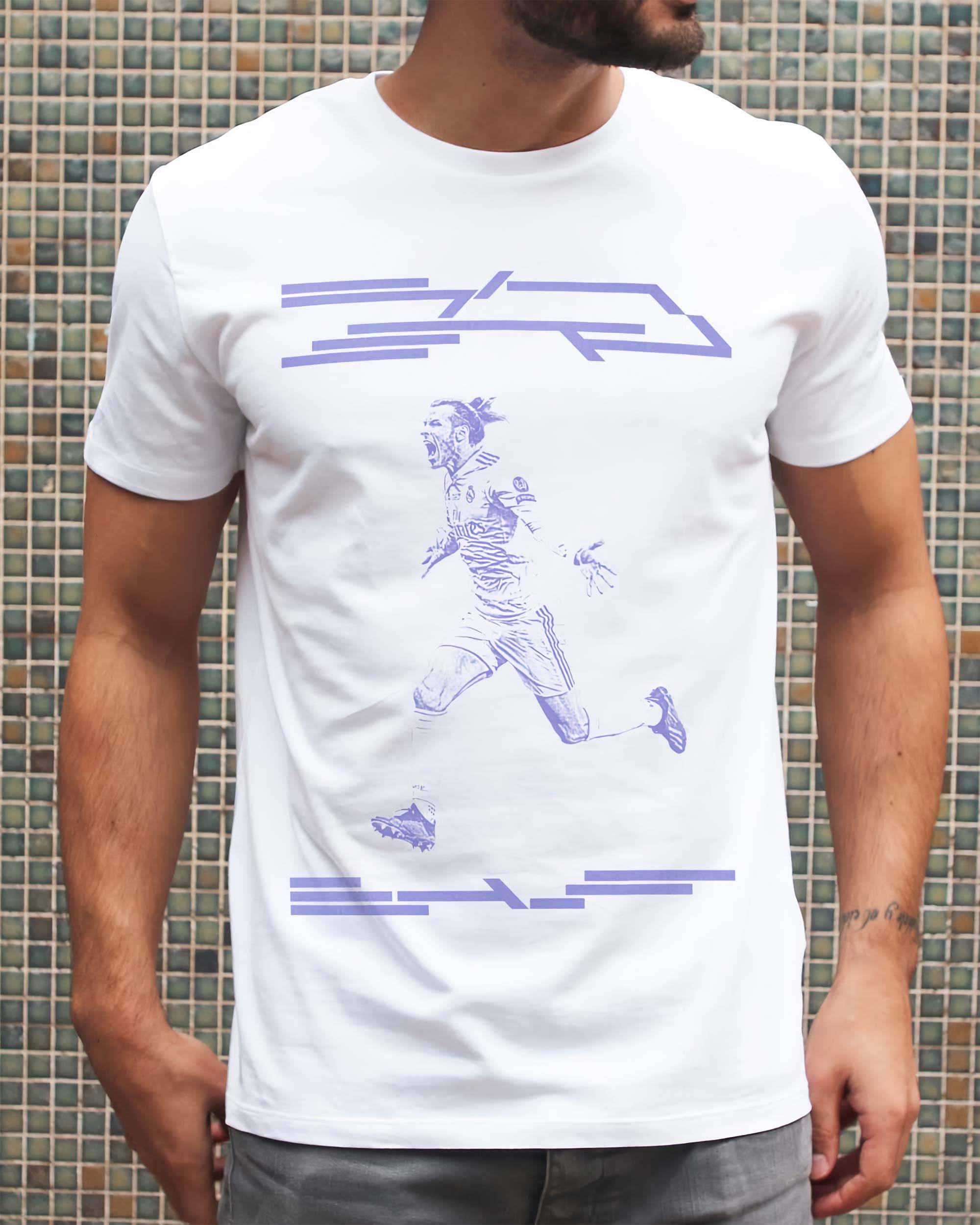 T-shirt Gareth Bale de couleur Blanc par Sucker For Soccer