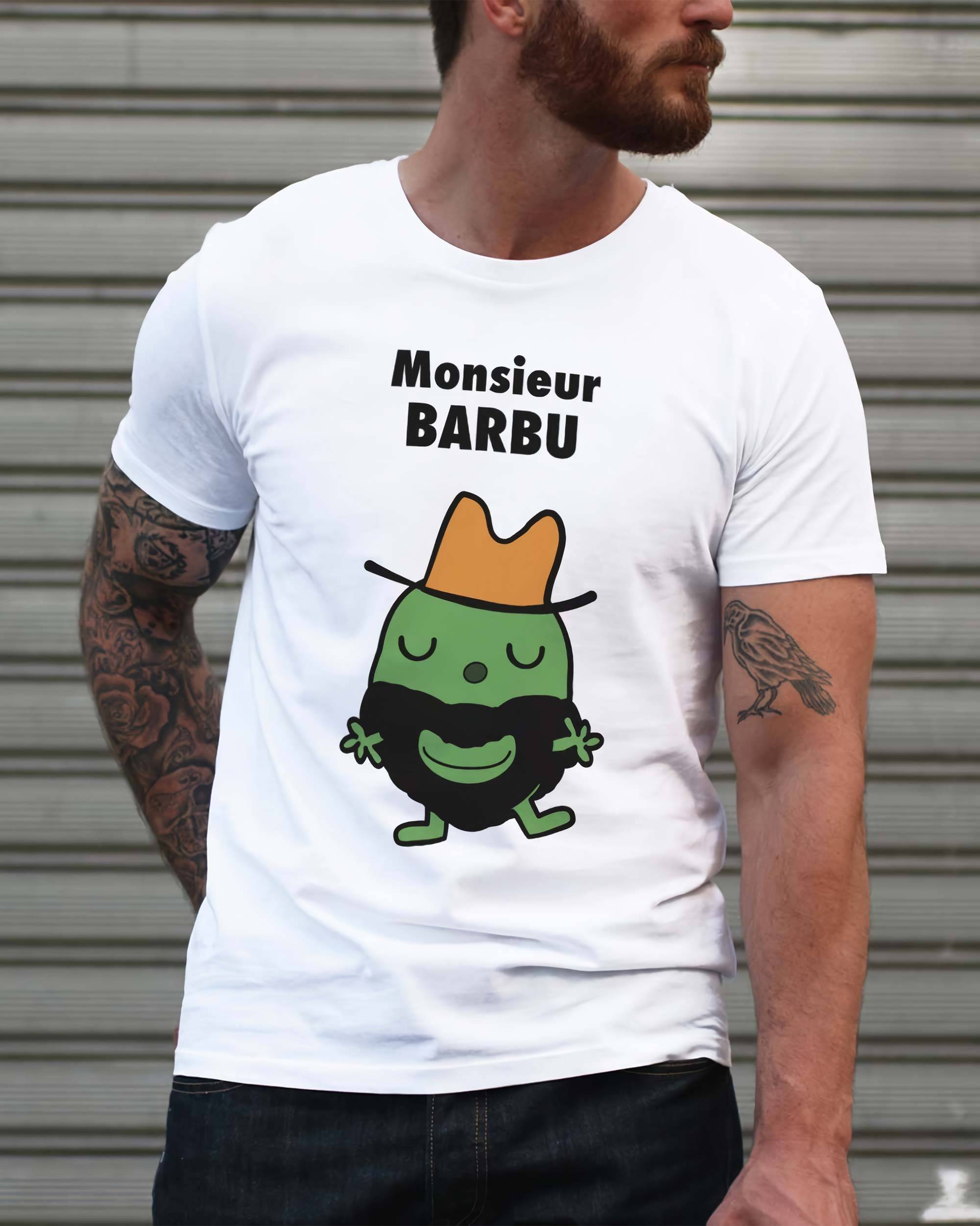 T-shirt Monsieur Barbu de couleur Blanc