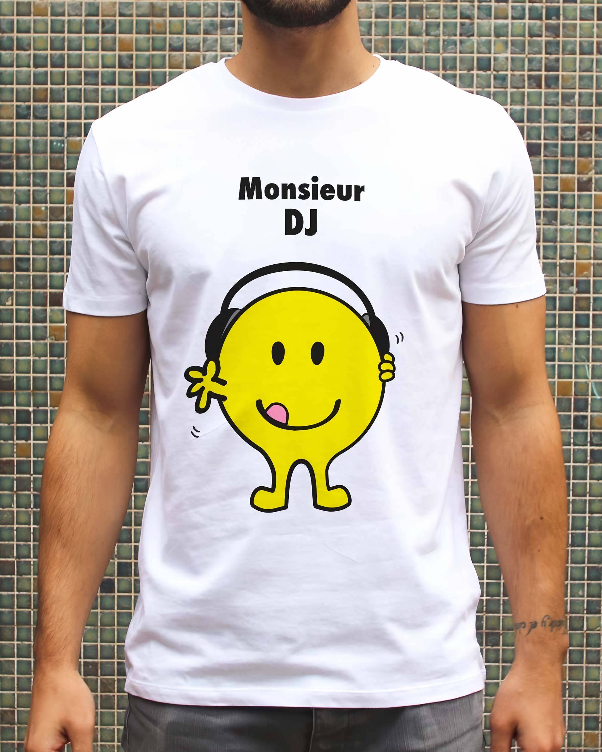 T-shirt Monsieur DJ de couleur Blanc