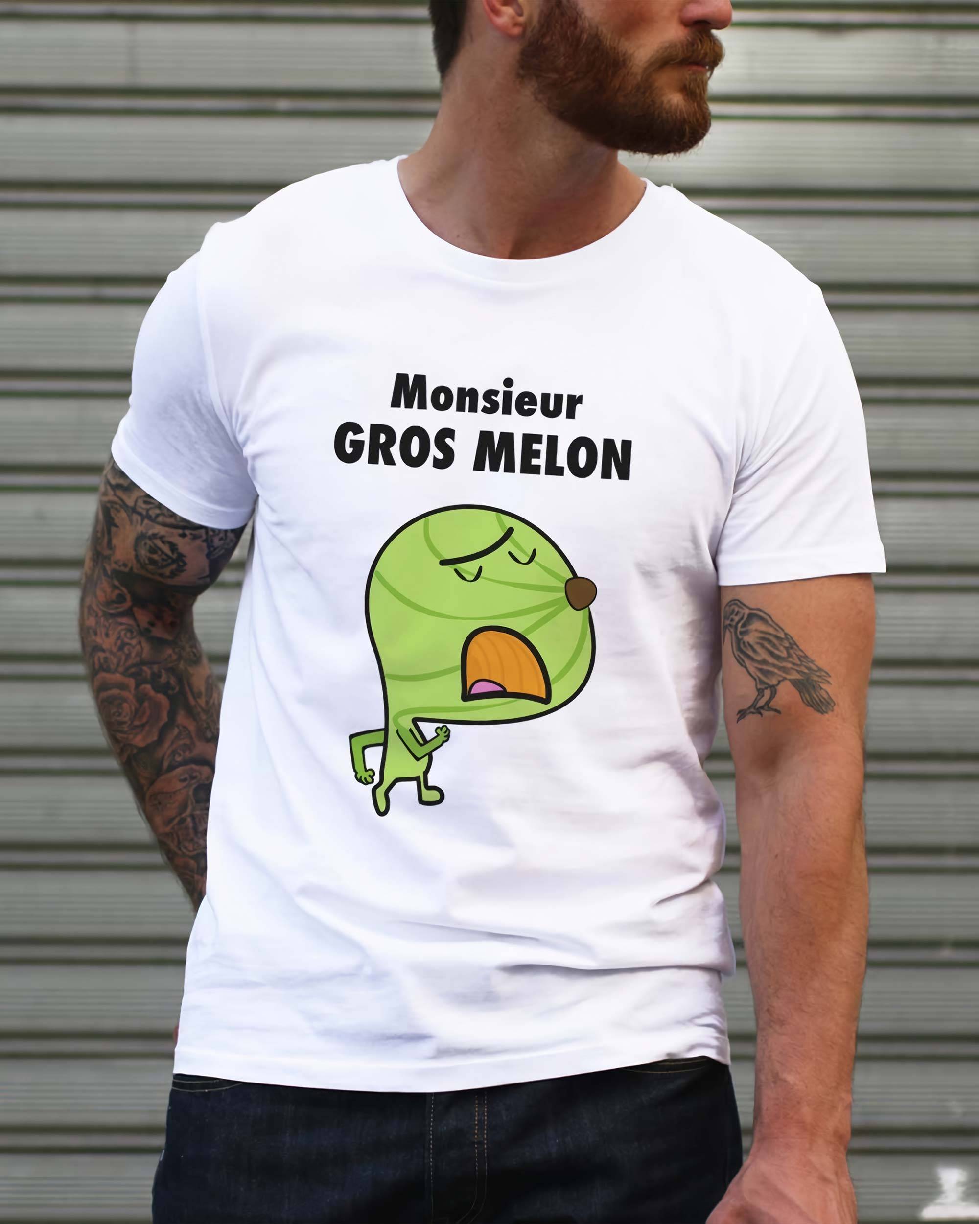 T-shirt Monsieur Gros Melon de couleur Blanc