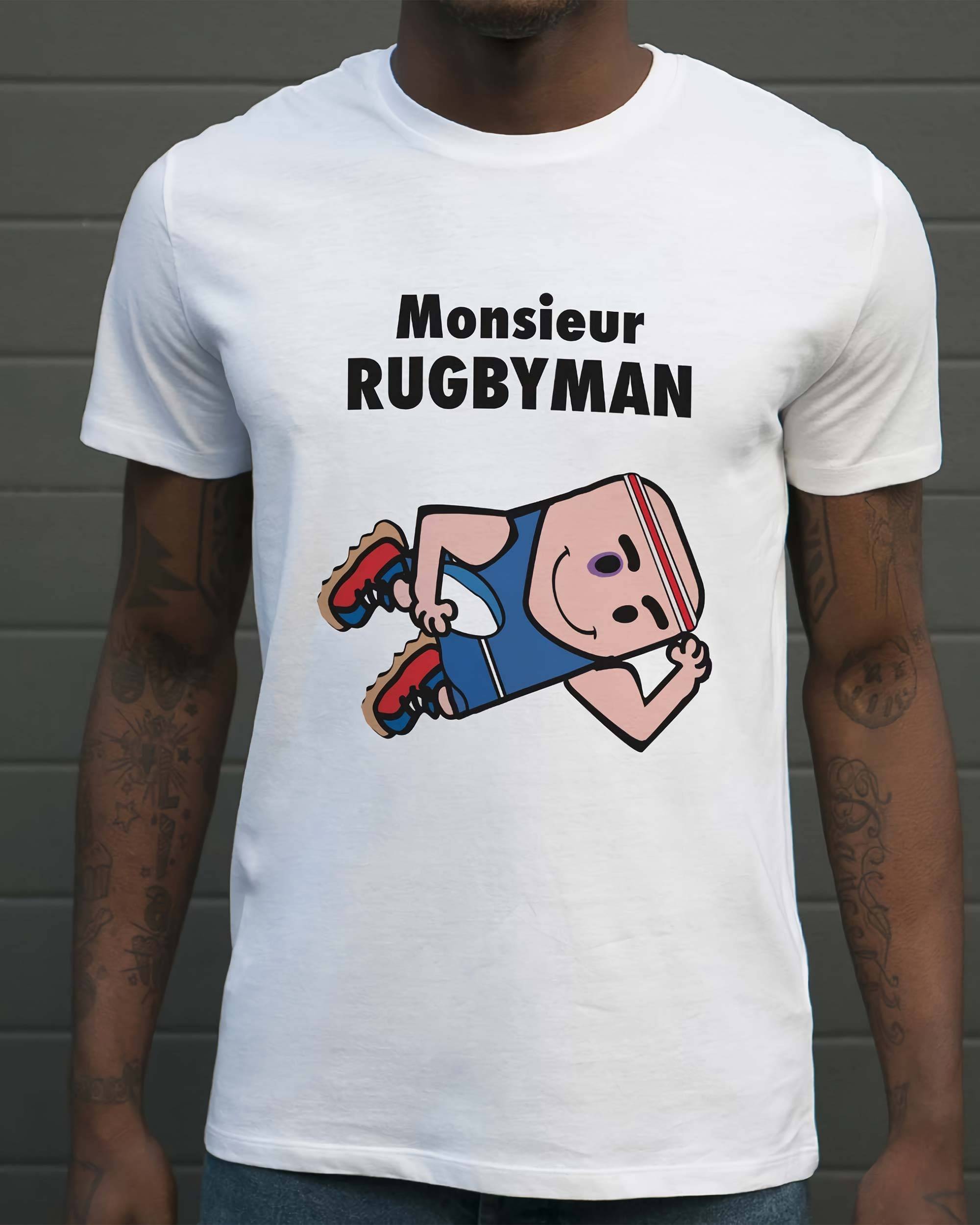 T-shirt Monsieur Rugbyman de couleur Blanc
