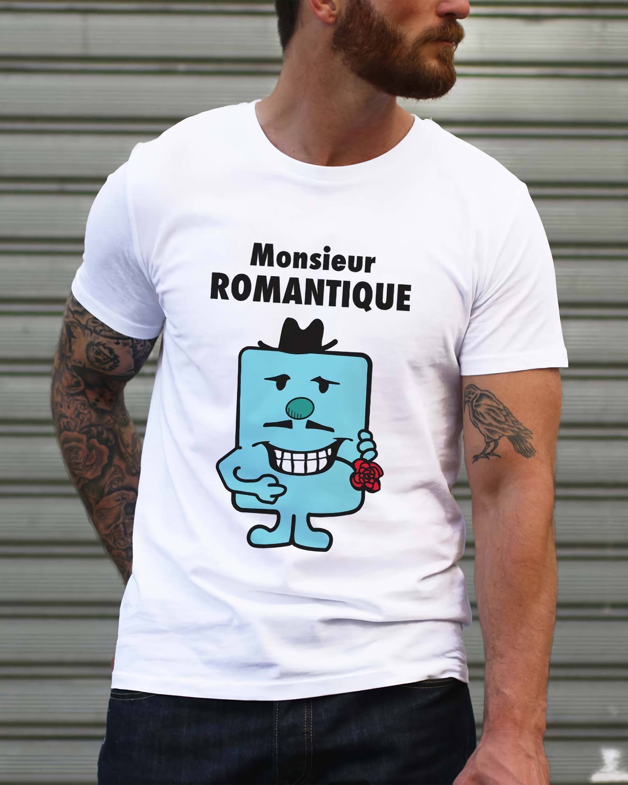 T-shirt Monsieur Romantique de couleur Blanc