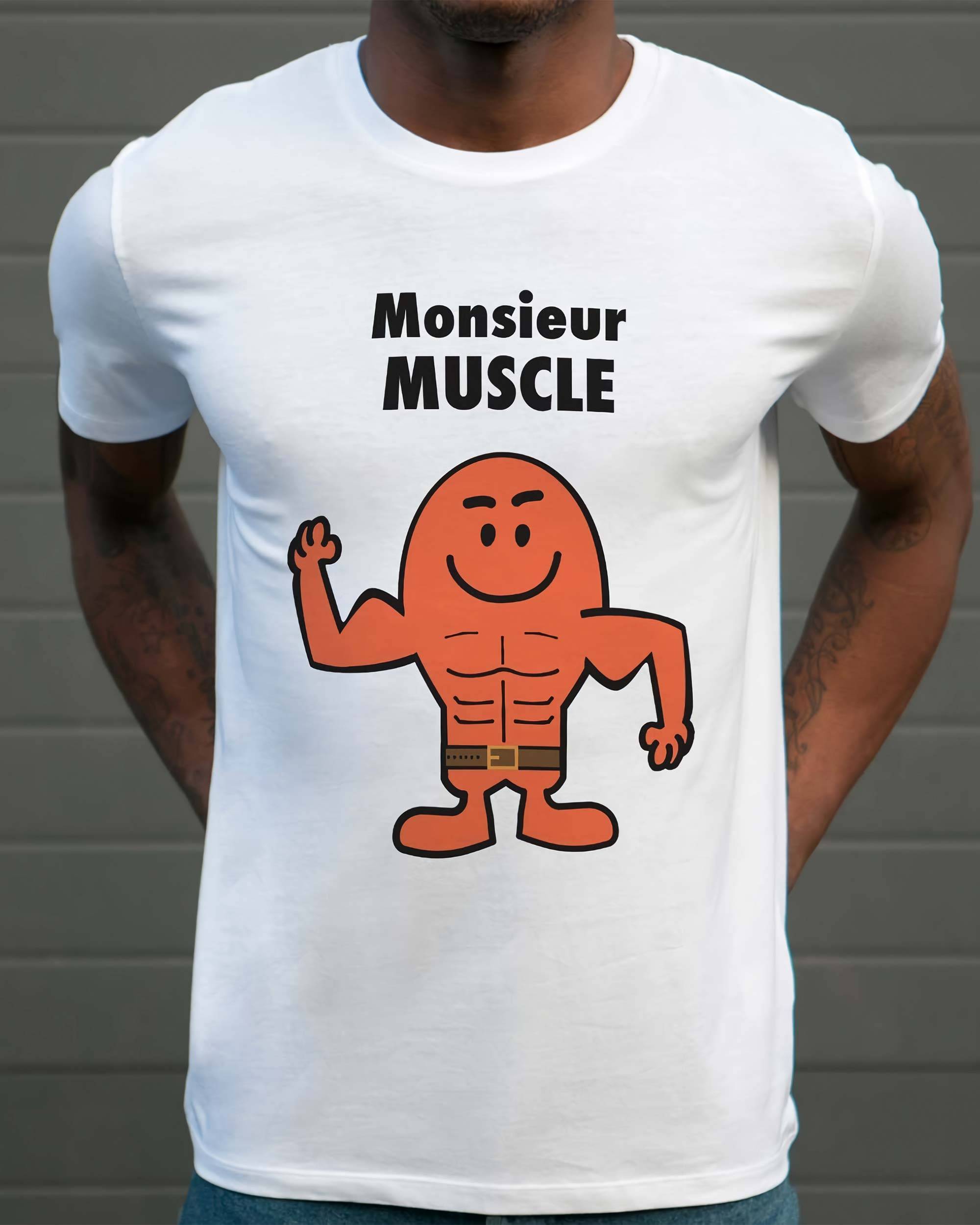 T-shirt Monsieur Muscle de couleur Blanc