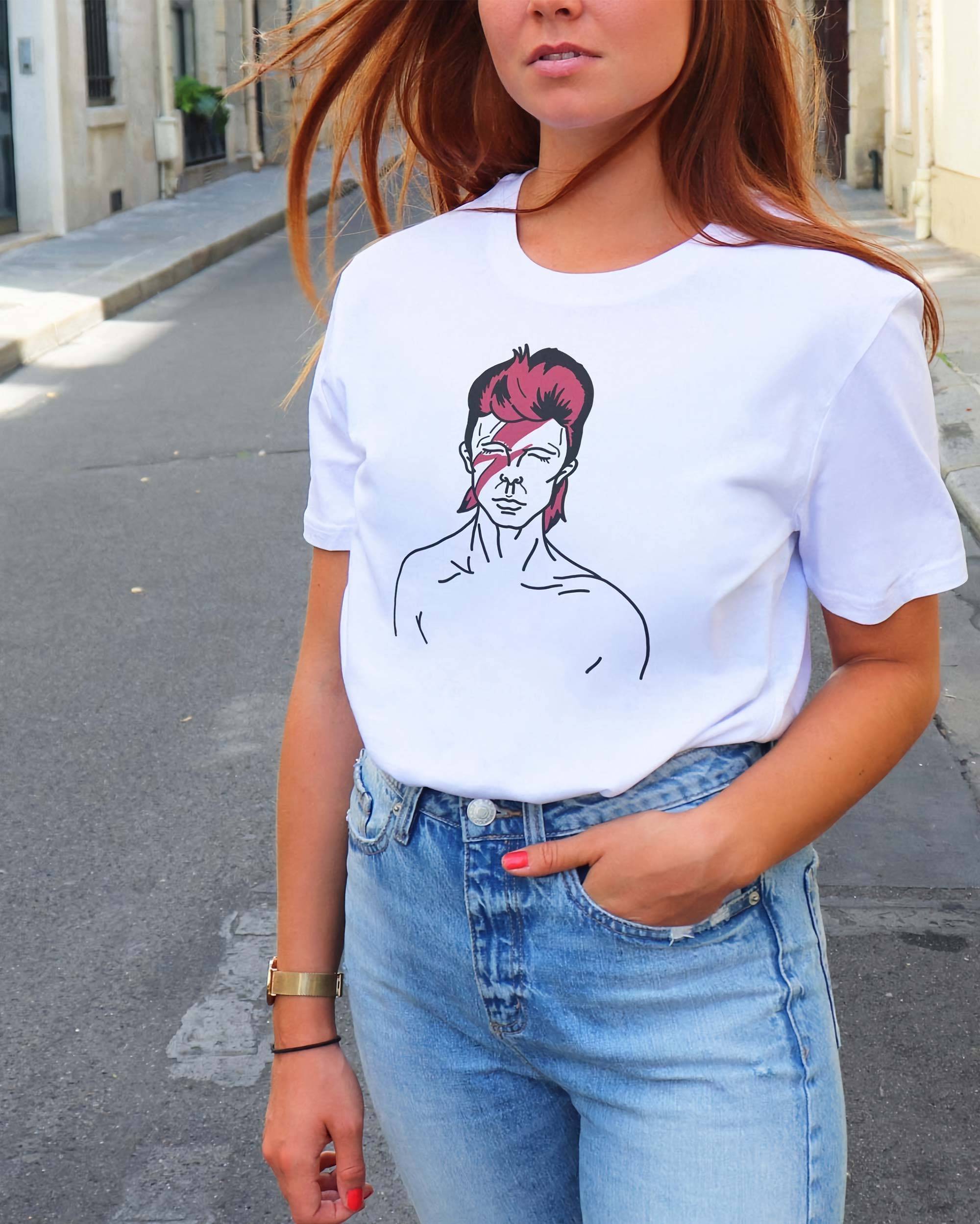 T-shirt Aladdin Sane (bichromie) de couleur Blanc par Gogi