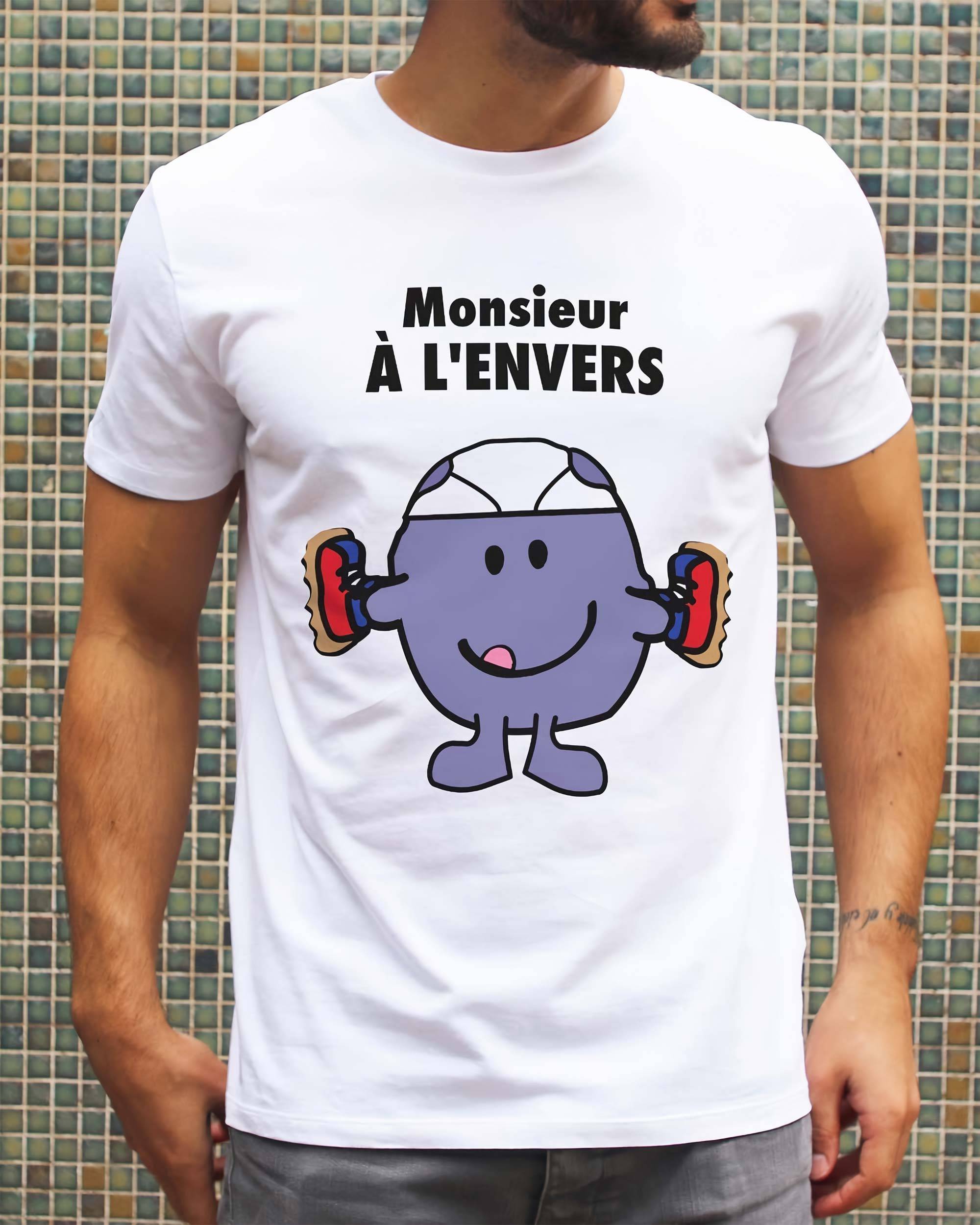 T-shirt Monsieur A L’Envers de couleur Blanc