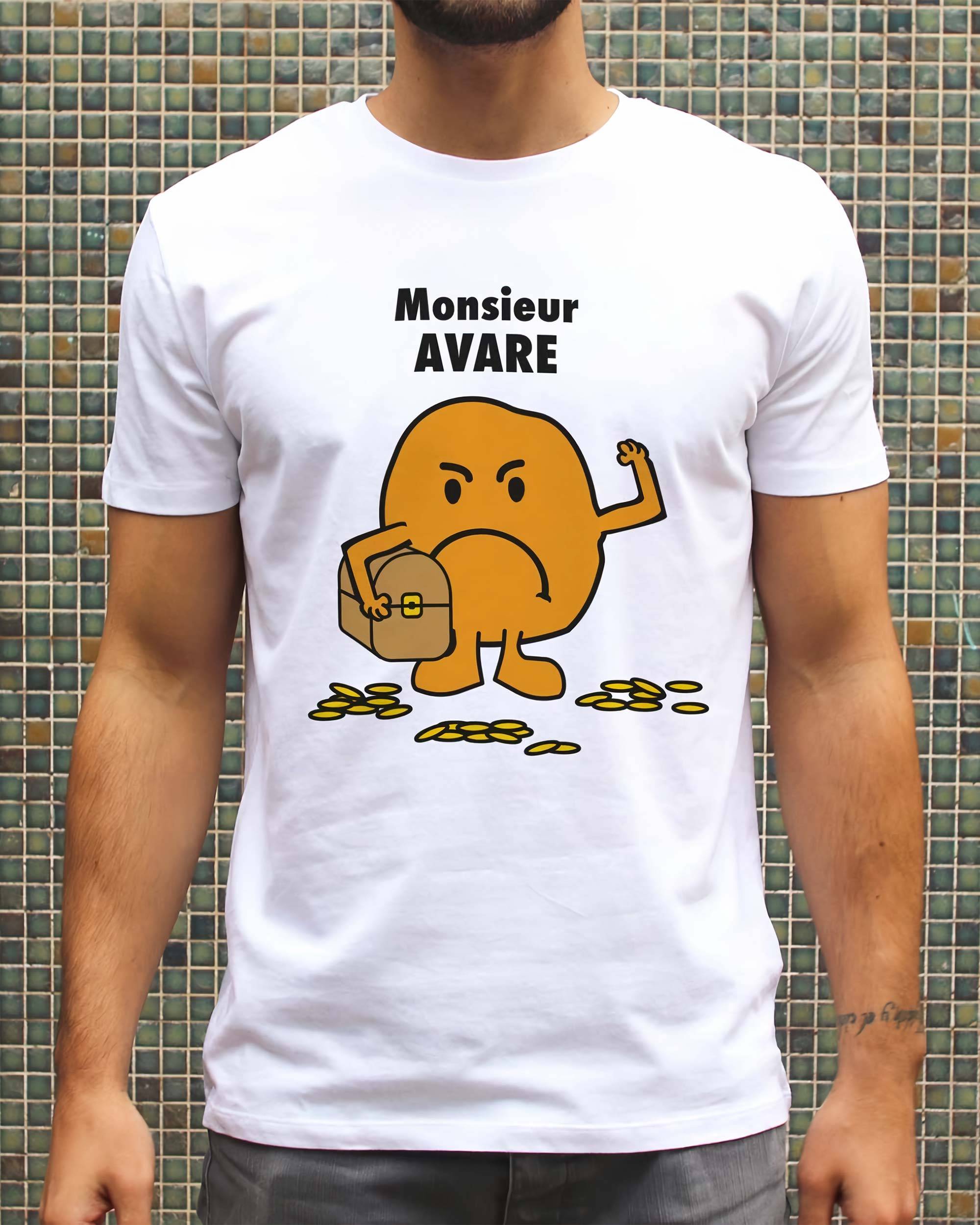 T-shirt Monsieur Avare de couleur Blanc