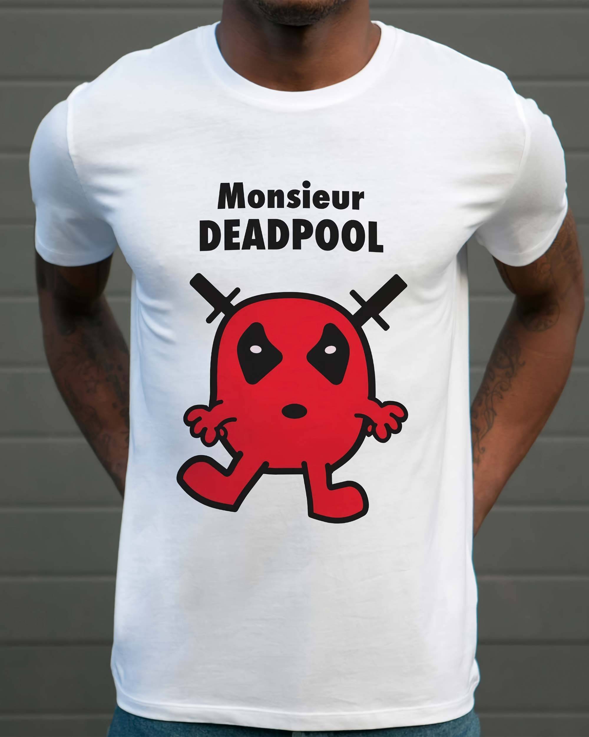 T-shirt Monsieur Deadpool de couleur Blanc