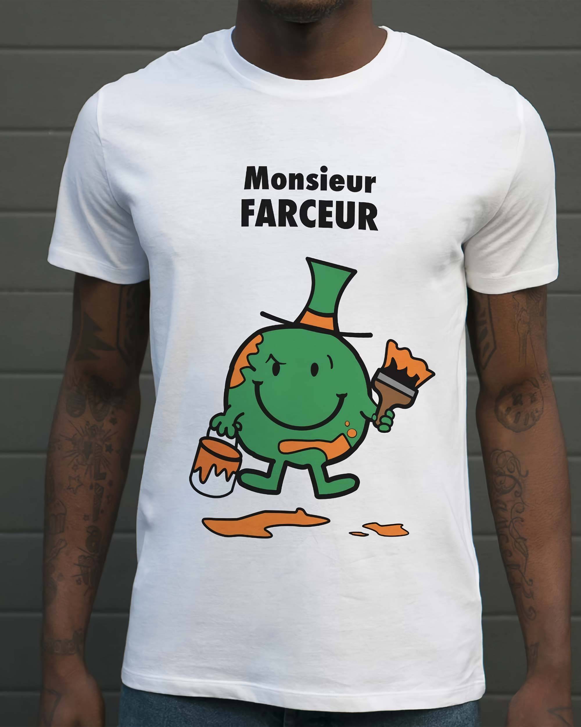 T-shirt Monsieur Farceur de couleur Blanc