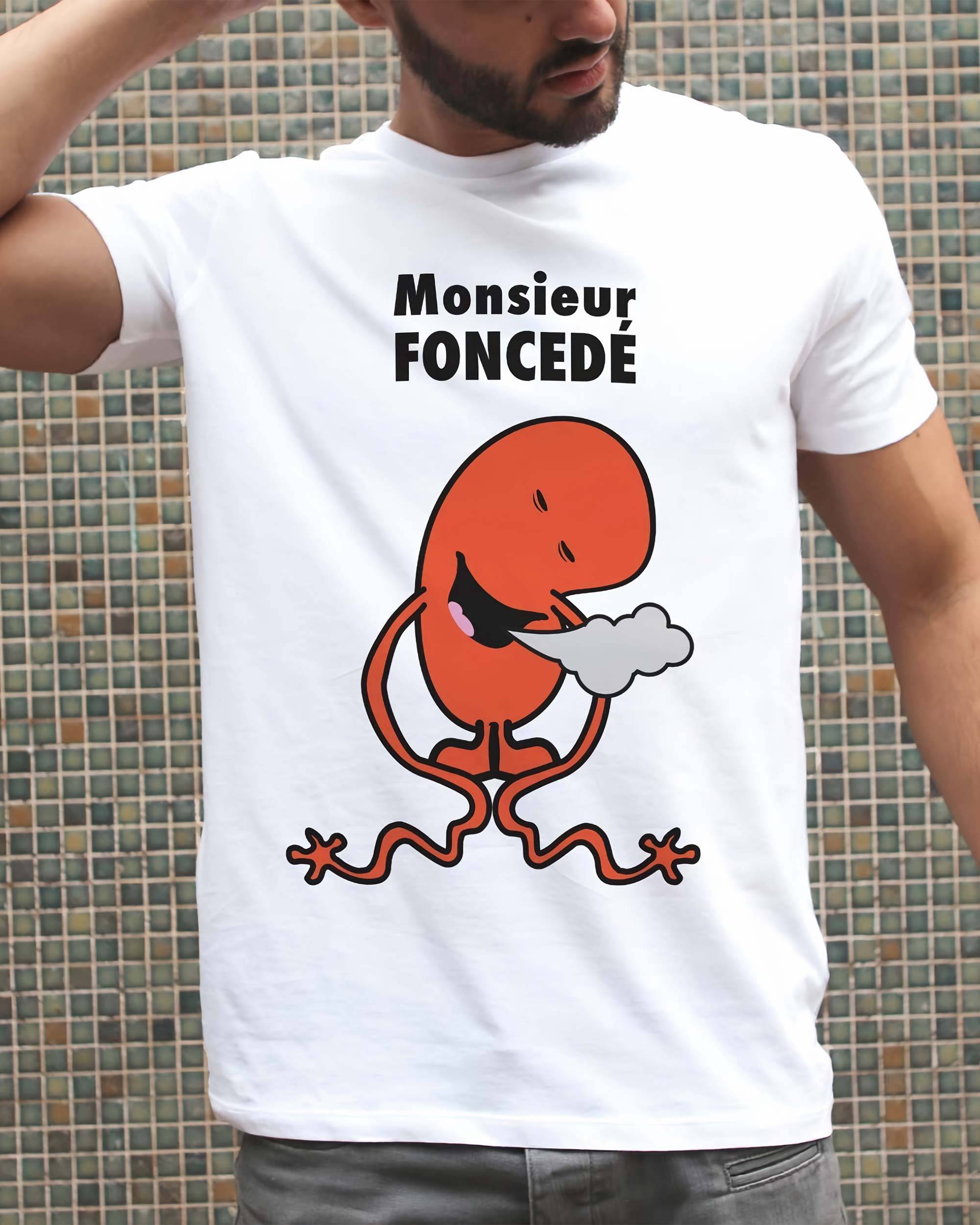 T-shirt Monsieur Foncedé de couleur Blanc