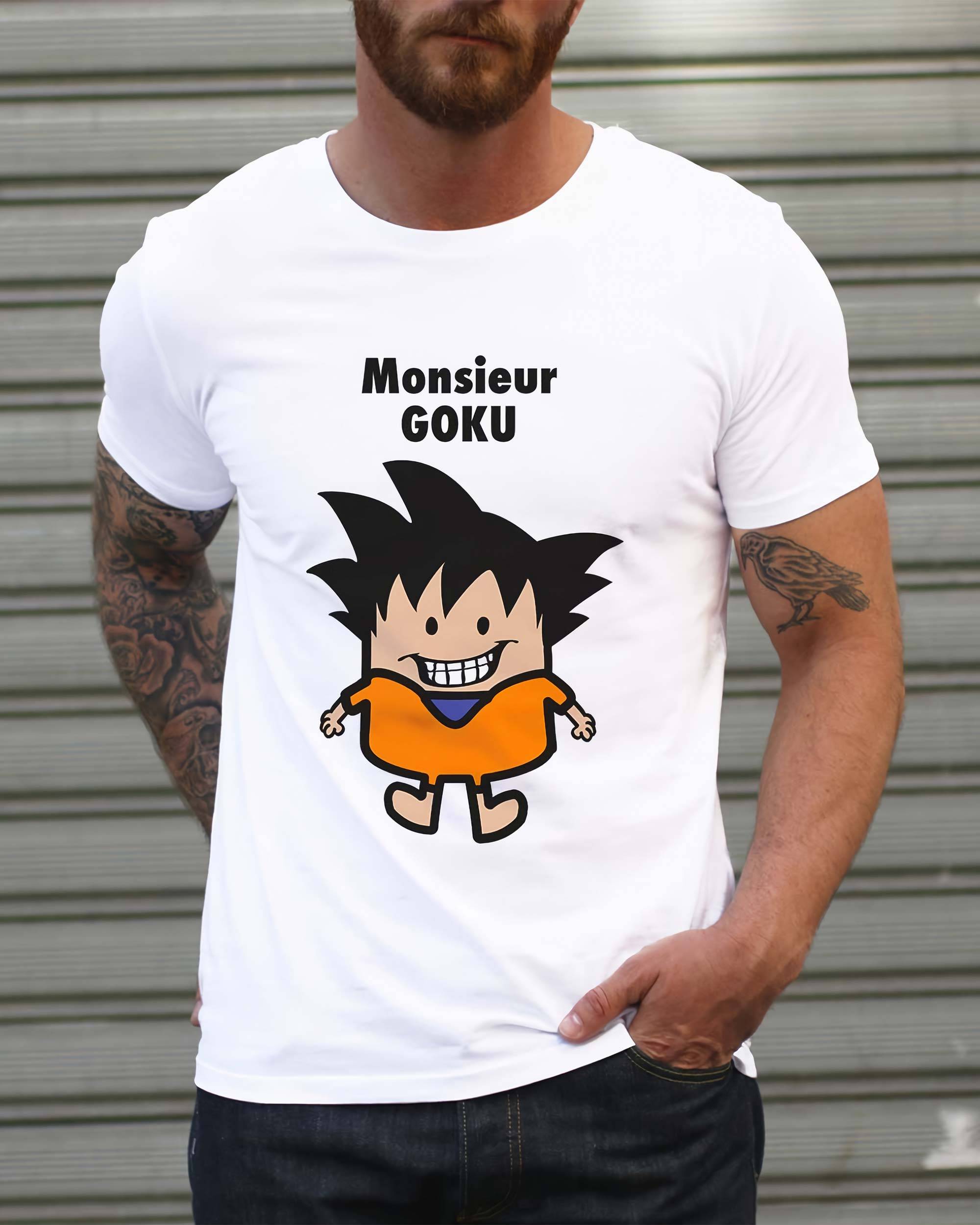 T-shirt Monsieur Goku de couleur Blanc