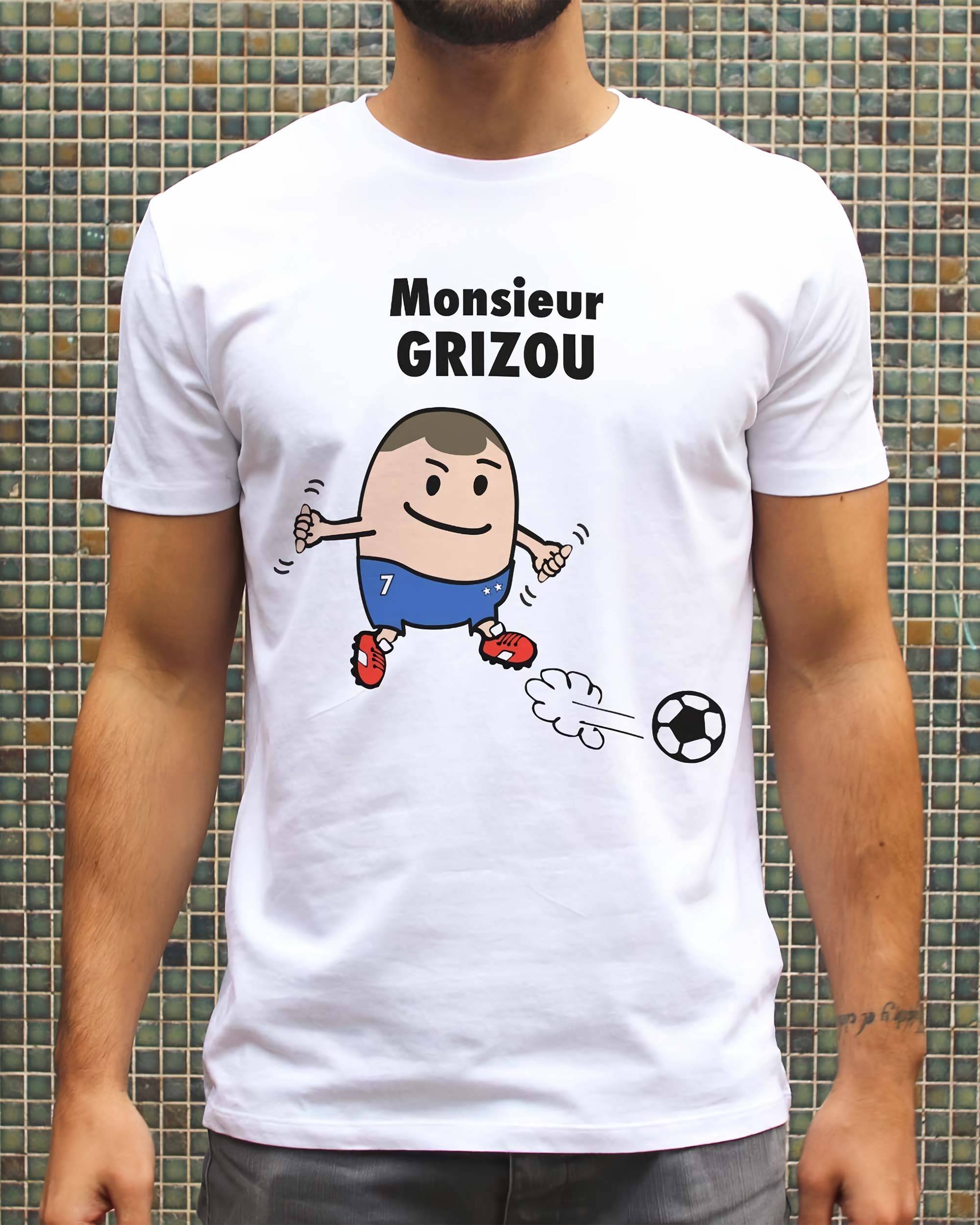T-shirt Monsieur Grizou de couleur Blanc