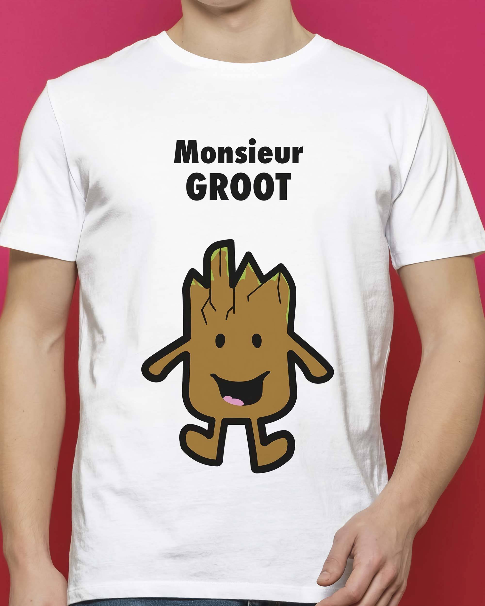 T-shirt Monsieur Groot de couleur Blanc