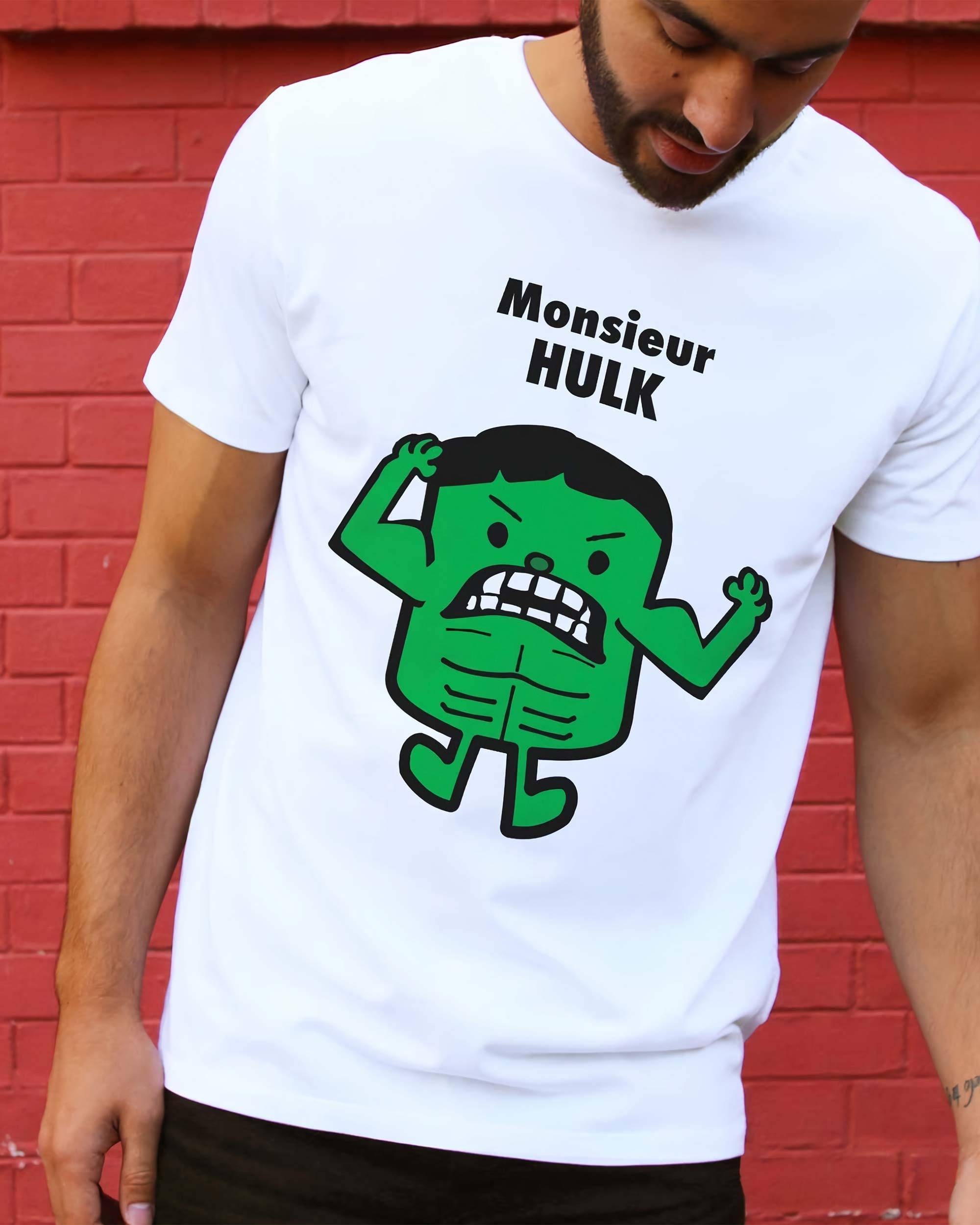 T-shirt Monsieur Hulk de couleur Blanc