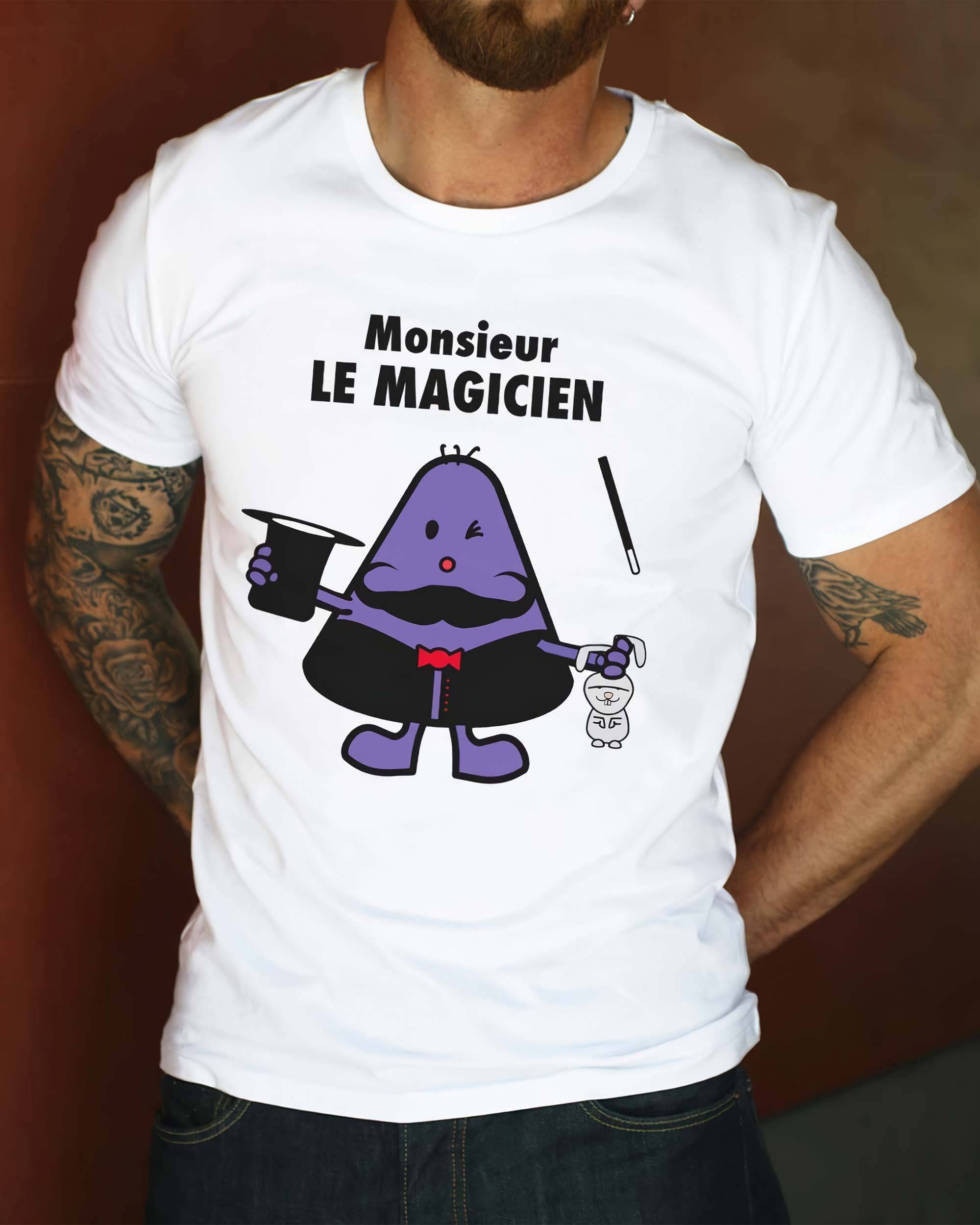 T-shirt Monsieur Magicien de couleur Blanc