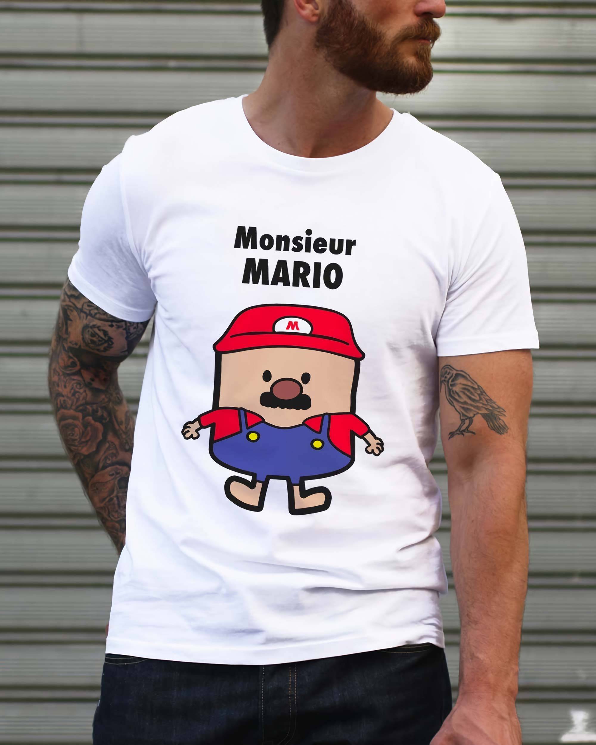 T-shirt Monsieur Mario de couleur Blanc