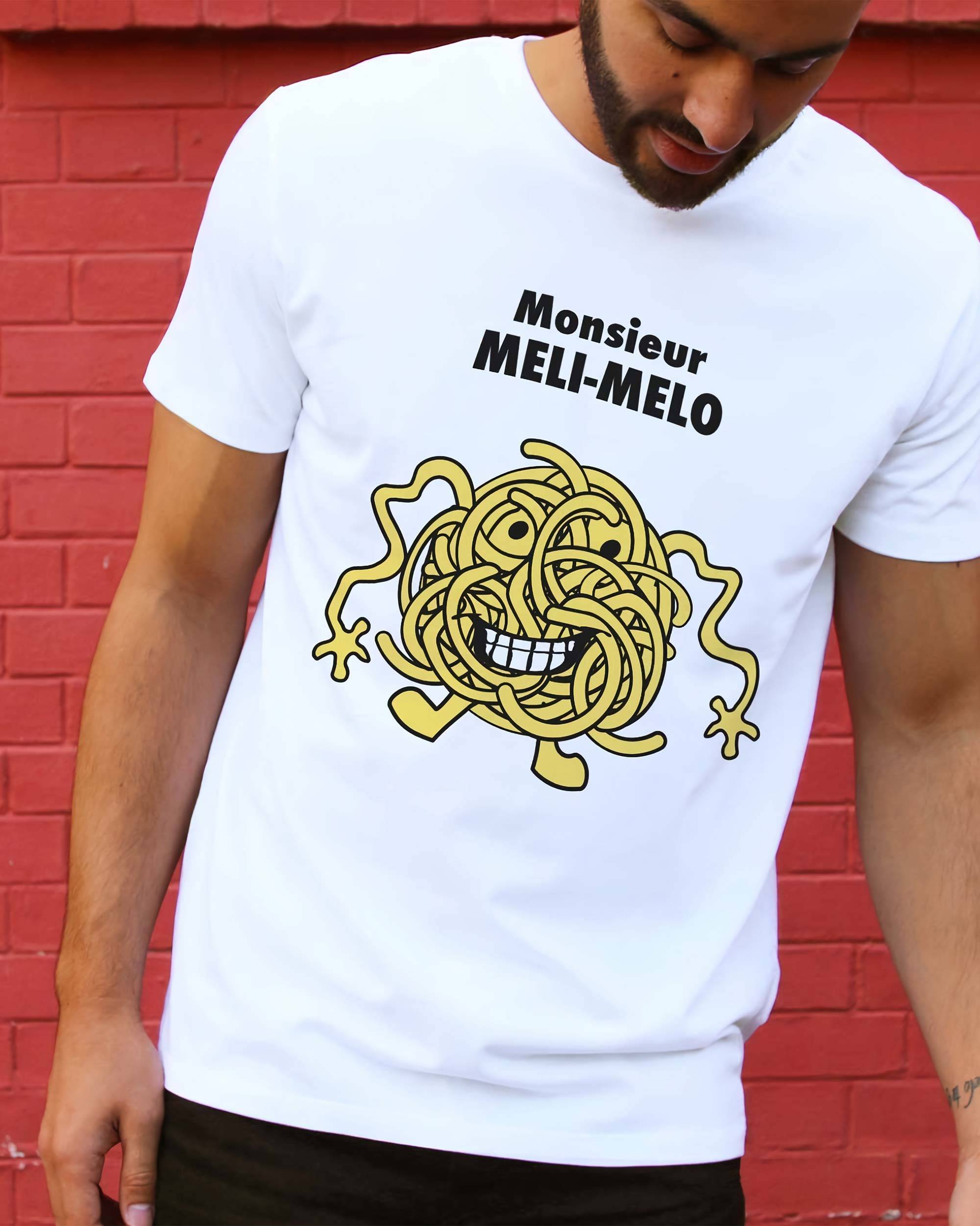T-shirt Monsieur Meli-Melo de couleur Blanc