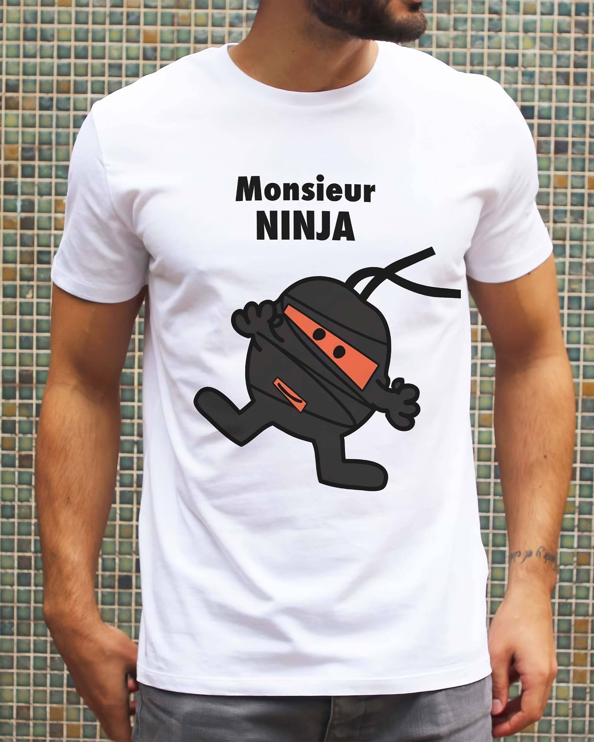 T-shirt Monsieur Ninja de couleur Blanc