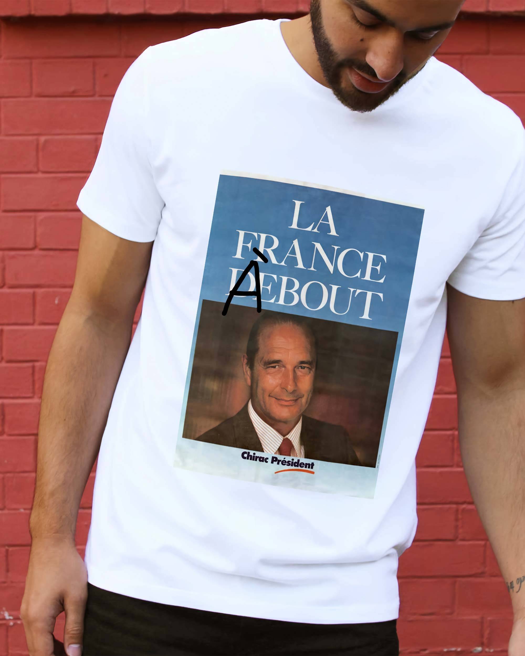 T-shirt La France à Bout de couleur Blanc par Hexagone