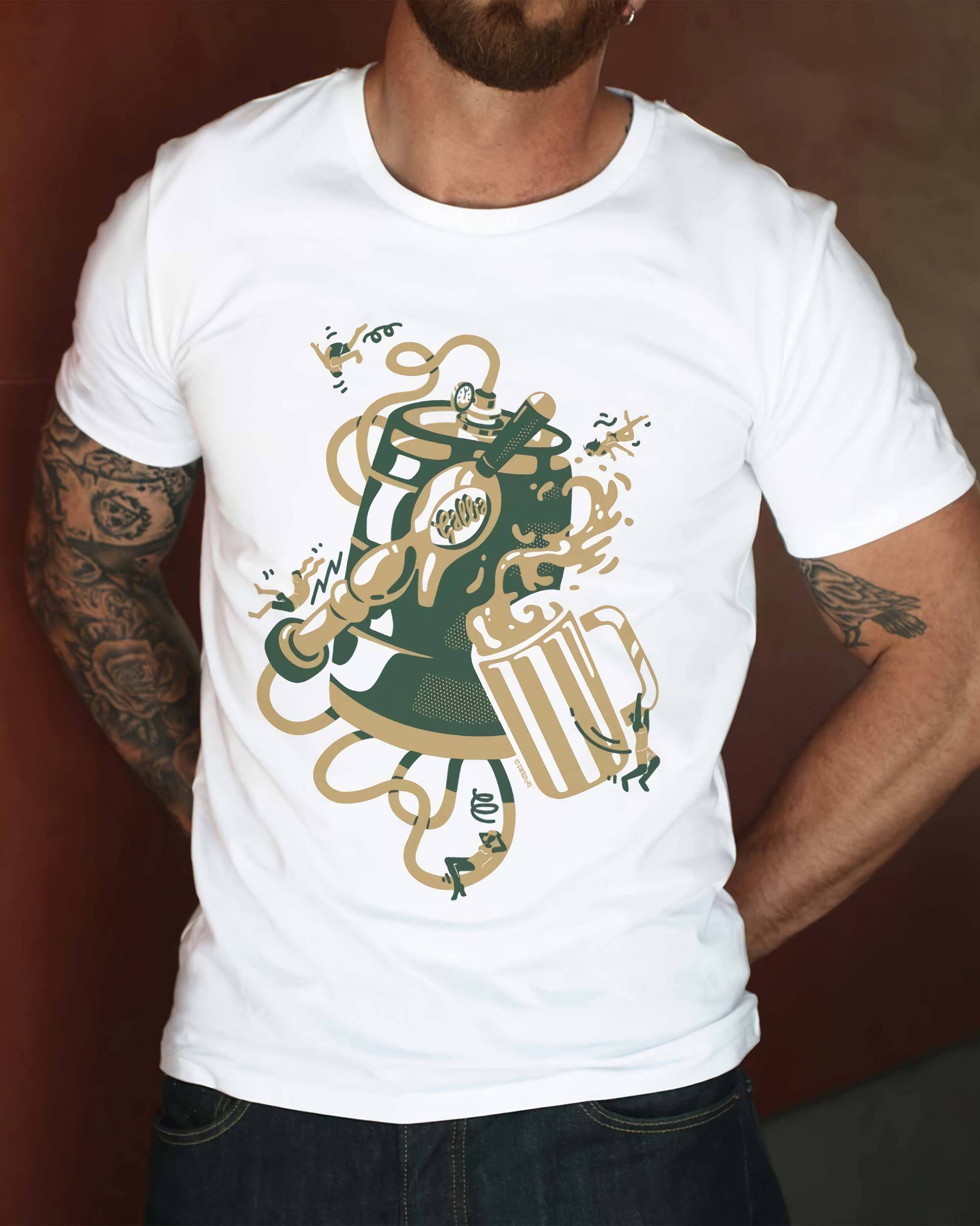 T-shirt Pression Gallia de couleur Blanc par Sweet-As