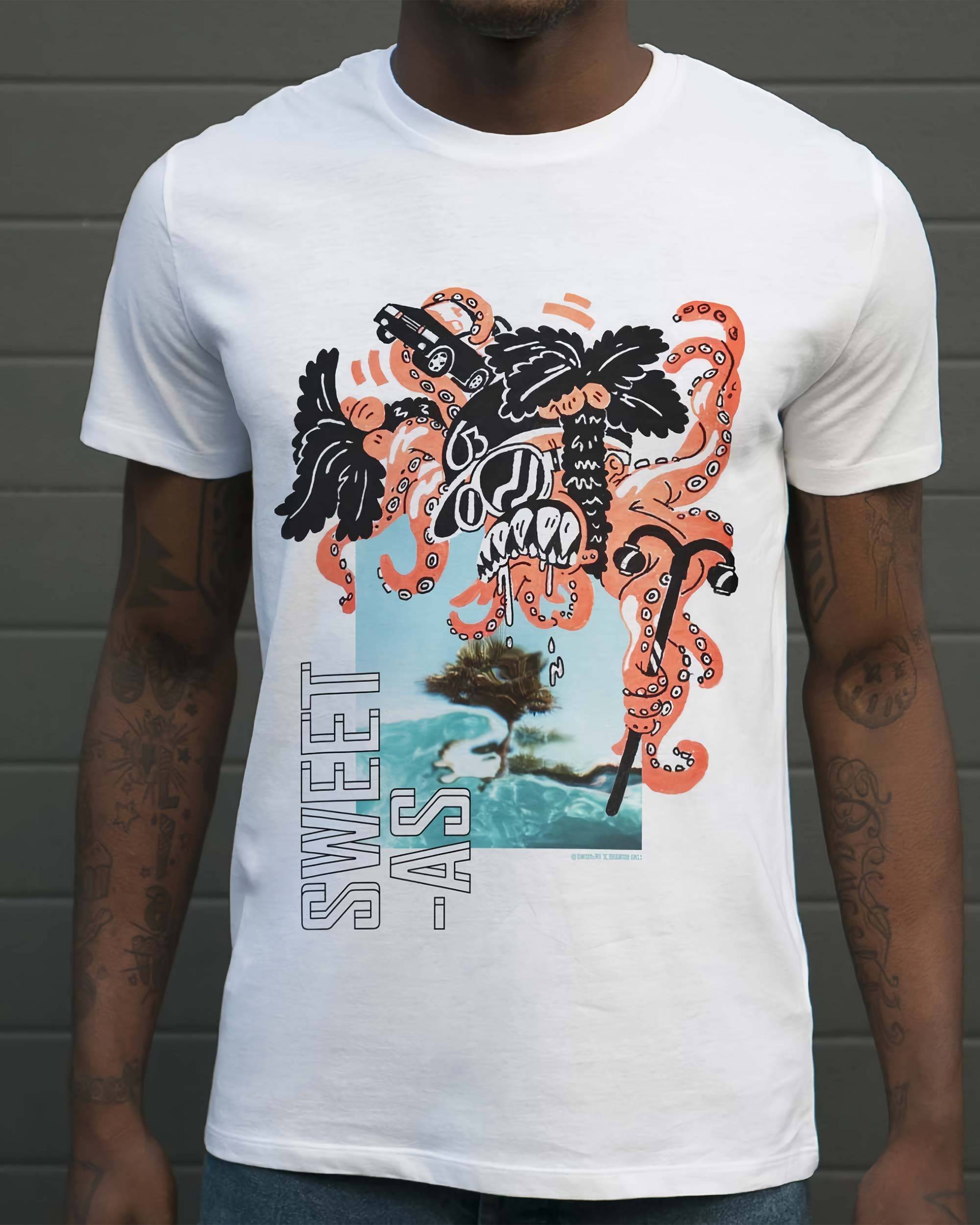 T-shirt Anger Of The Kraken de couleur Blanc par Sweet-As