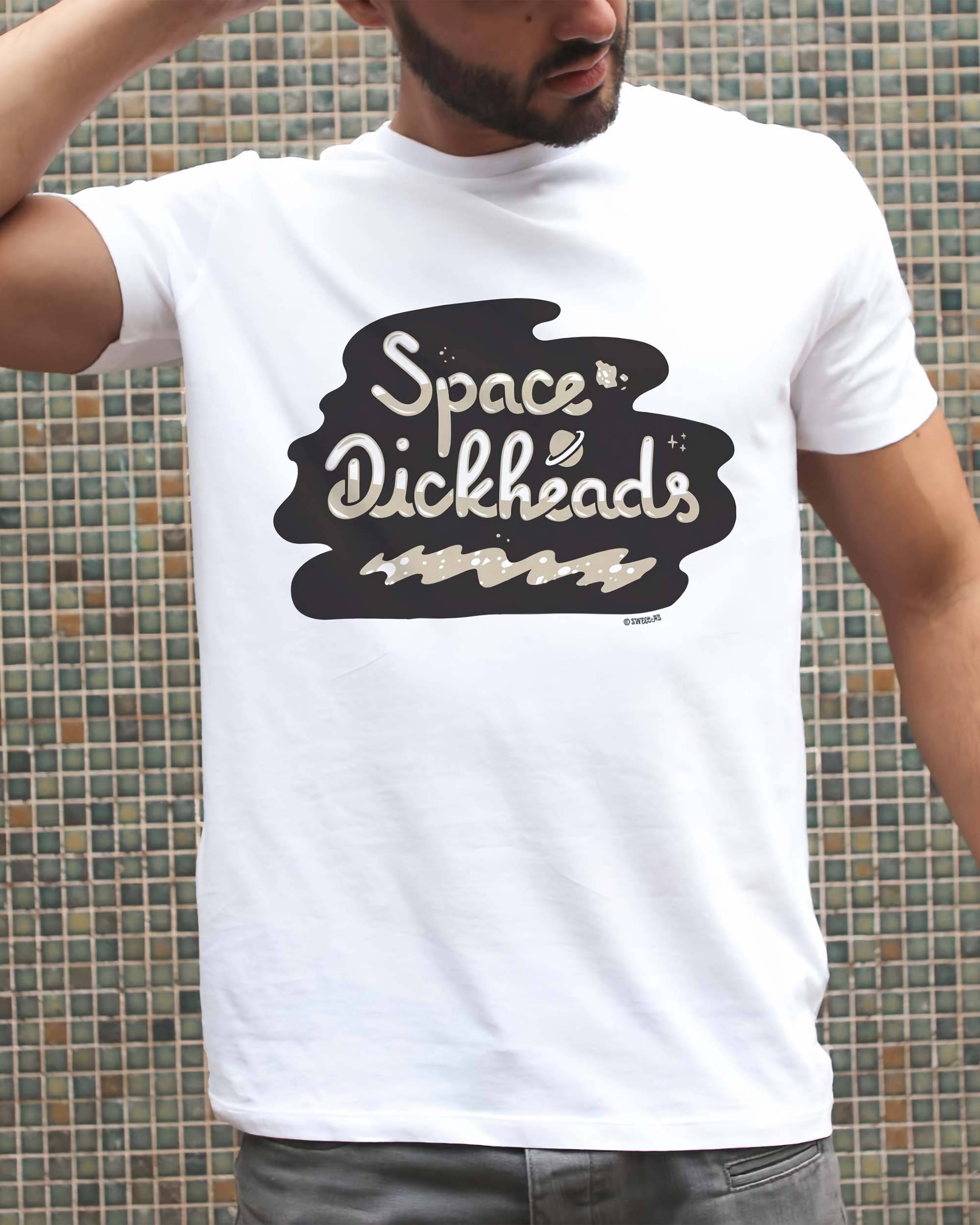 T-shirt Space Dickheads de couleur Blanc par Sweet-As