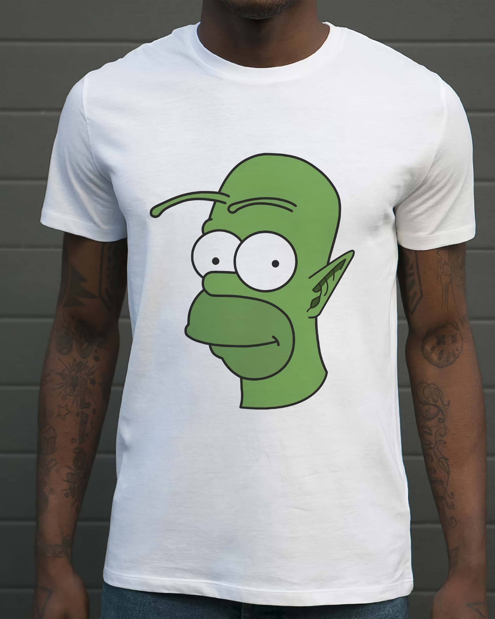 T-shirt Homer vs Piccolo de couleur Blanc
