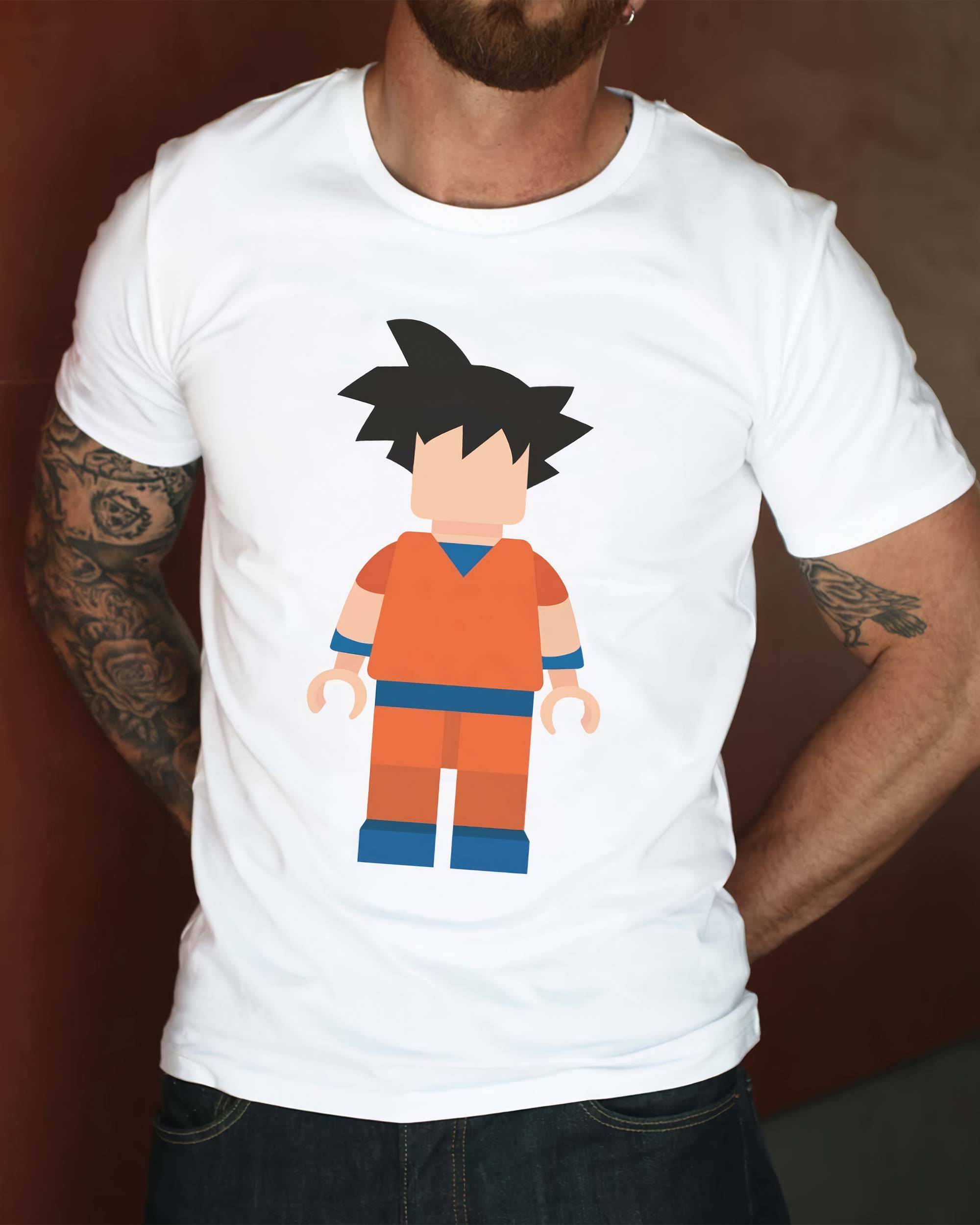 T-shirt Lego Son Goku de couleur Blanc